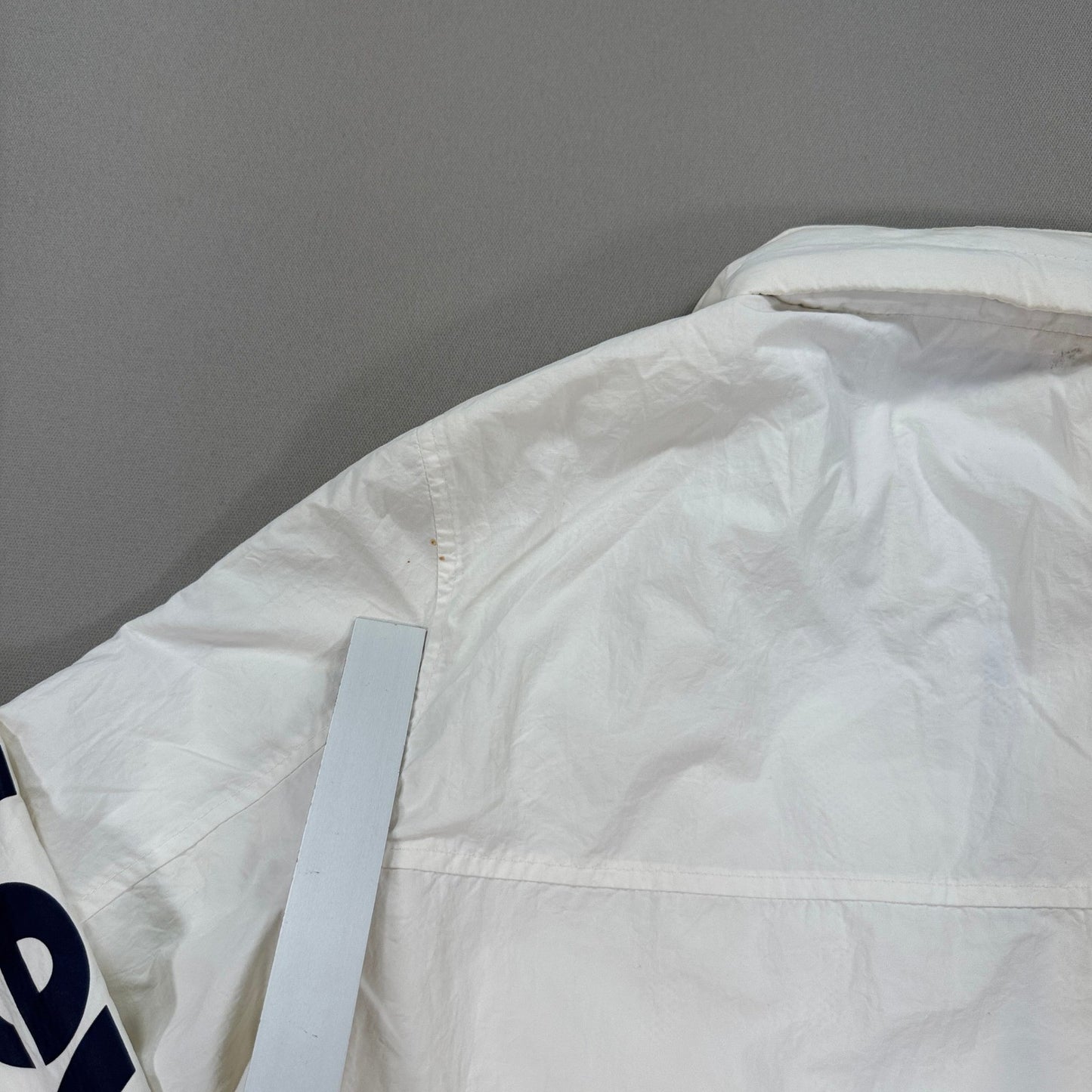 Levi's Retro Varsity Jacket Mens Large White Full Zip Spell Out Logo Sleeve Logo