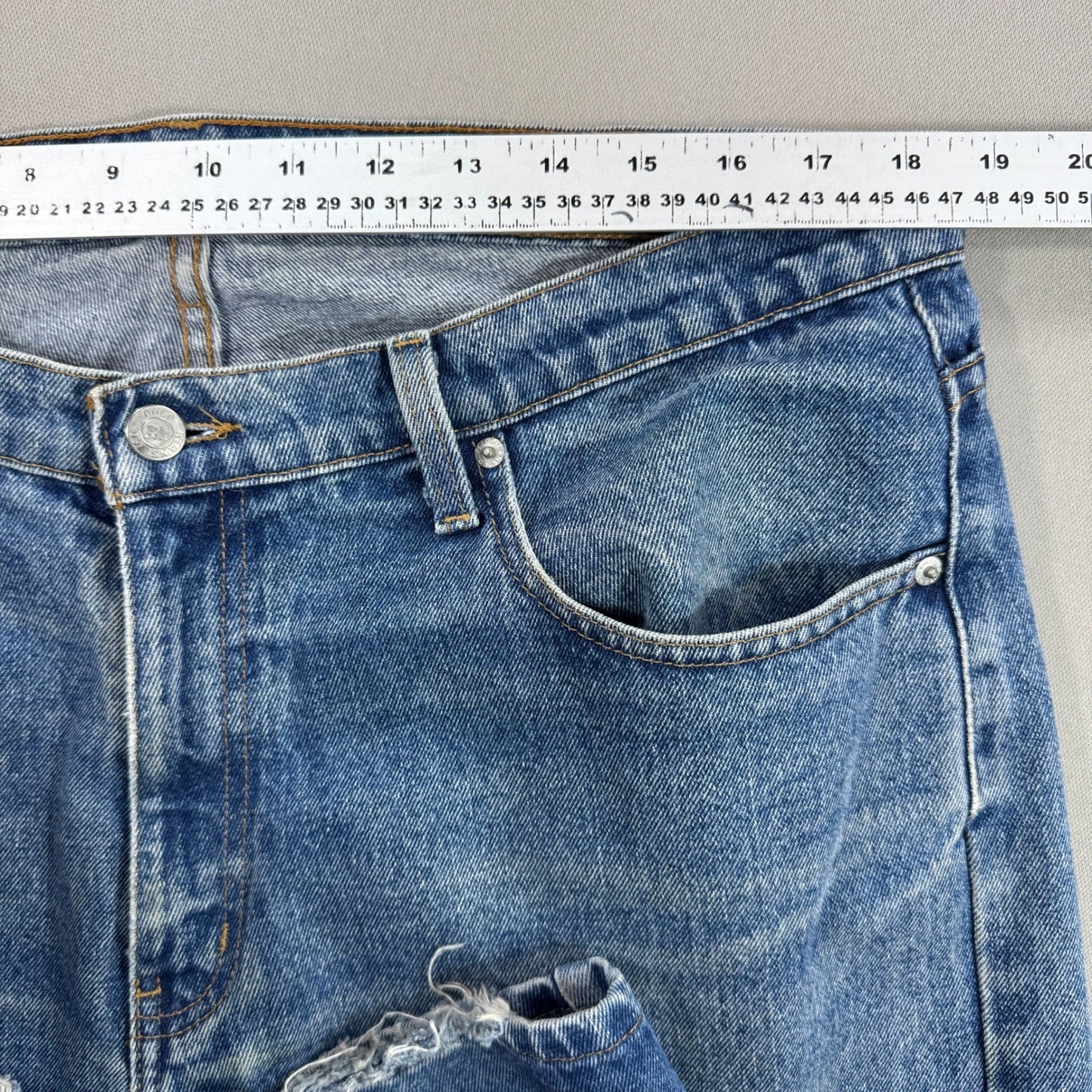 Vintage Polo Ralph Lauren Jeans Men's 38x32 Blue Denim Relaxed Distressed