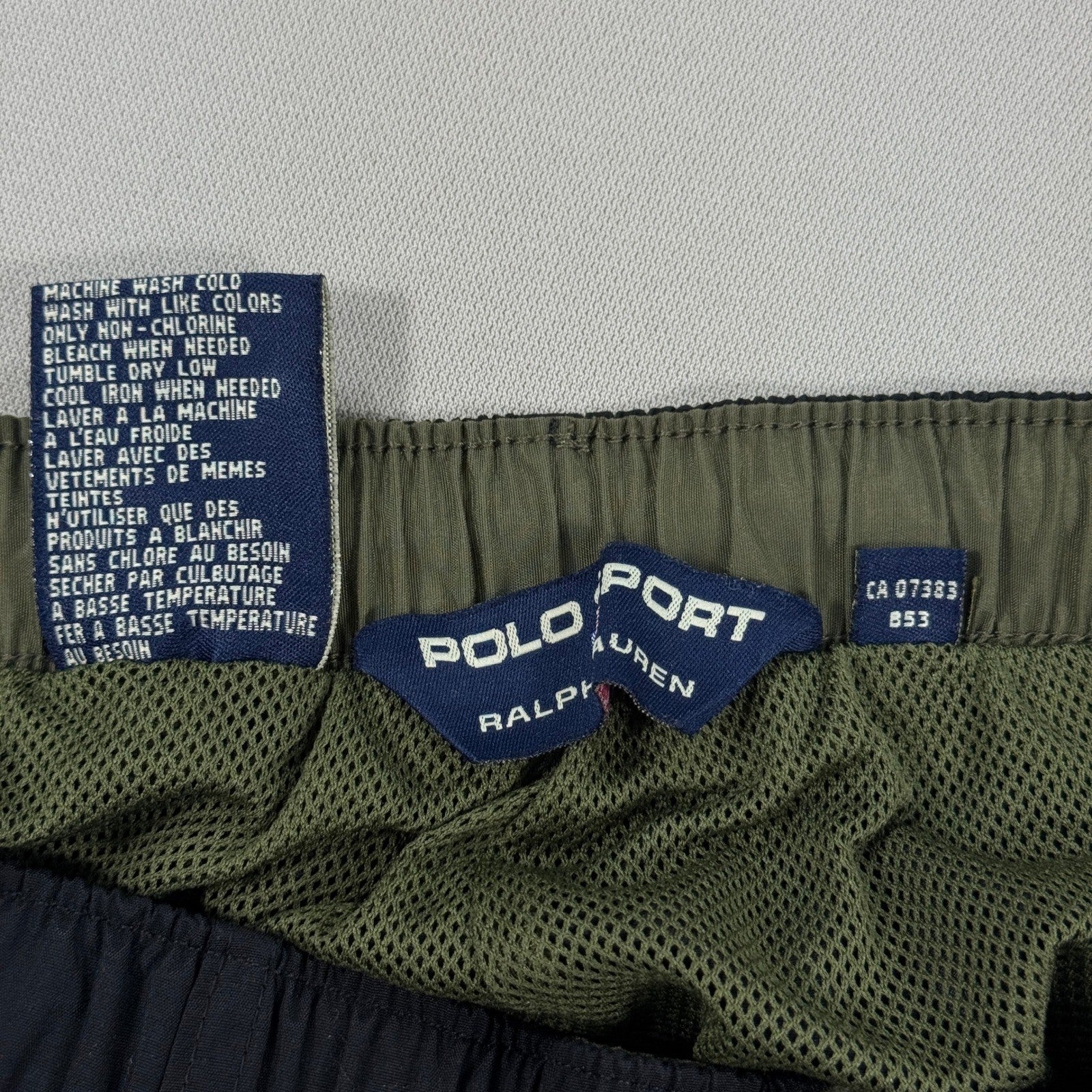 Vintage Polo Sport Ralph Lauren Track Pants Zip Leg mens Small Navy Blue Mesh