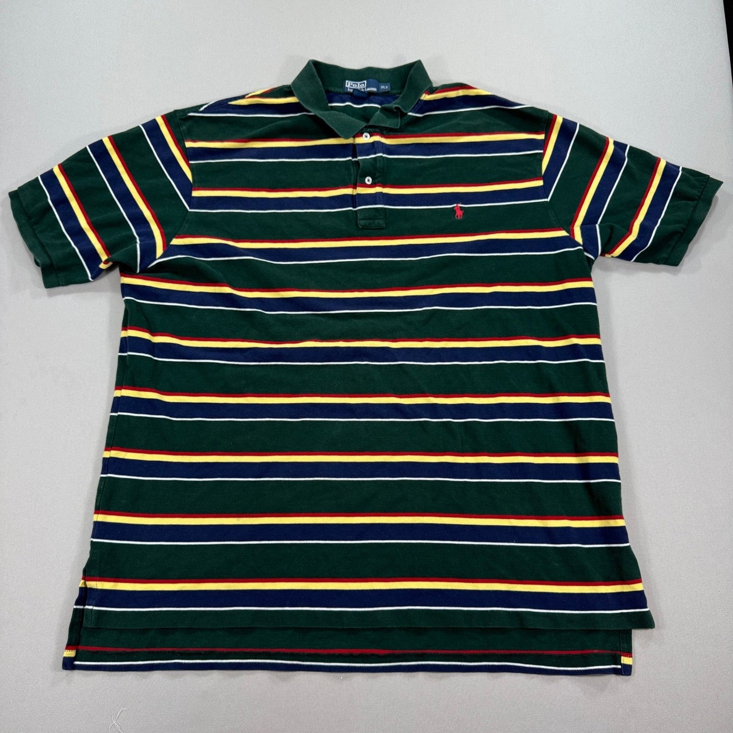 Polo by Ralph Lauren Polo Golf Shirt mens Size 3XLT Green Stripe Short Sleeve