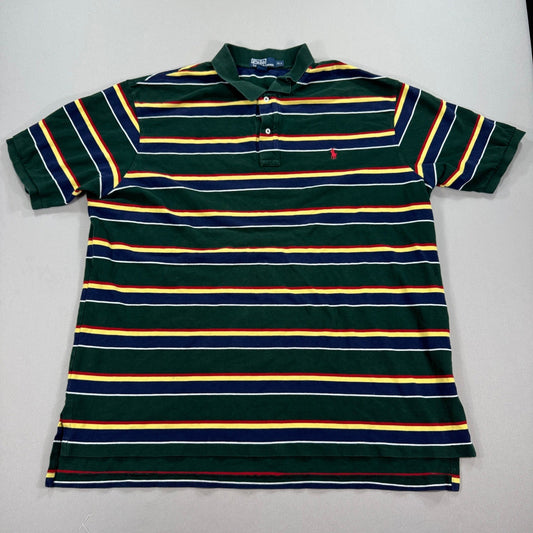 Polo by Ralph Lauren Polo Golf Shirt mens Size 3XLT Green Stripe Short Sleeve