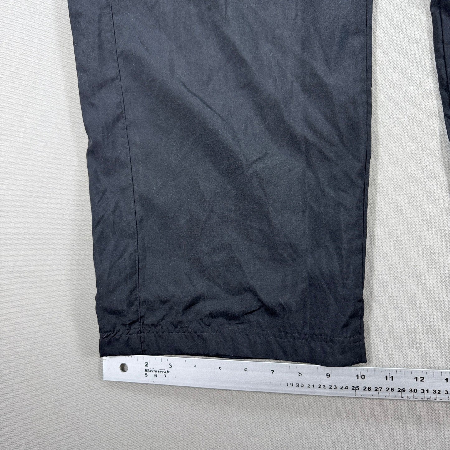 Puma Track Pants Men's Large Black Windbreaker Wide Leg Zipped Ankle Lined