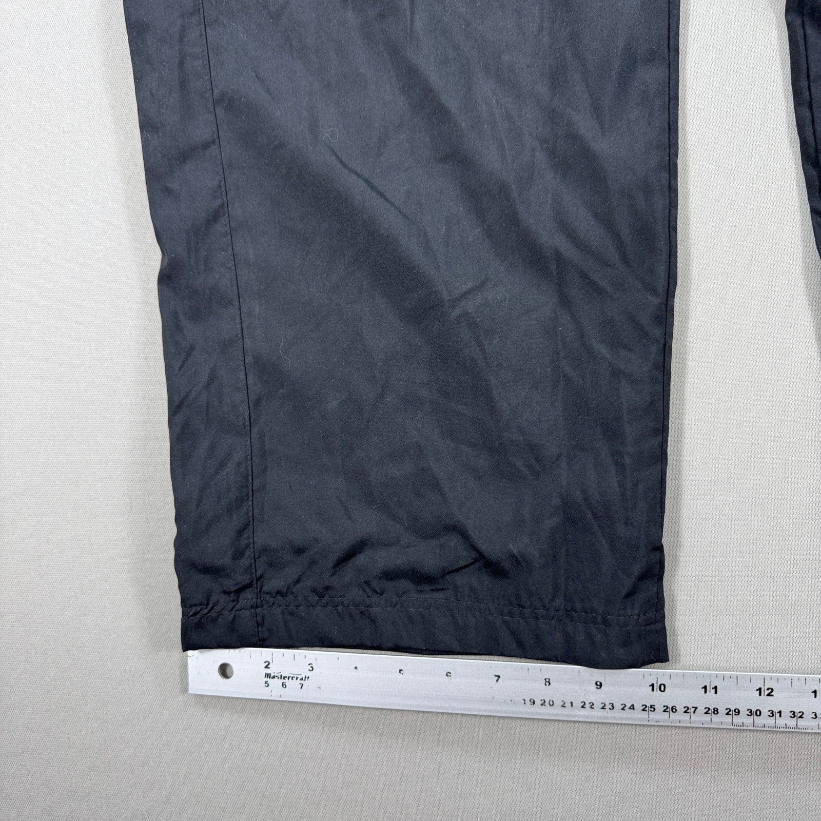 Puma Track Pants Men's Large Black Windbreaker Wide Leg Zipped Ankle Lined