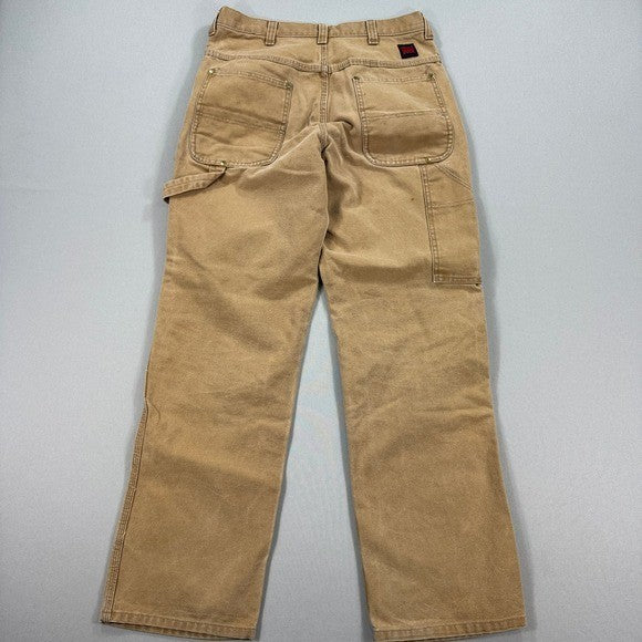 Tough Duck Carpenter Pants mens 31x31 Brown Canvas Double Knee Workwear Utility