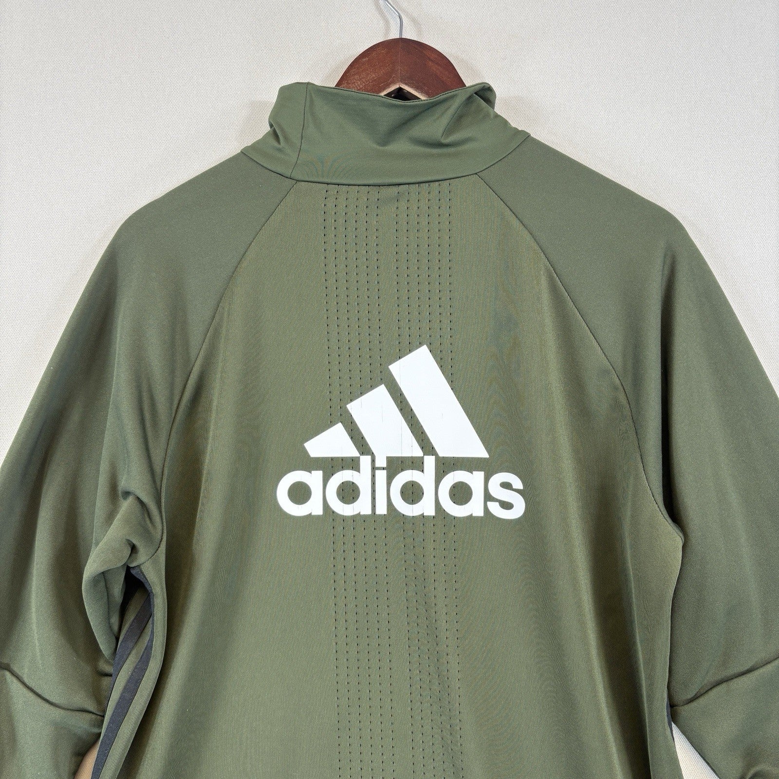 Adidas AC Milan Training Top mens Large Army Green Fly Emirates Soccer Jersey