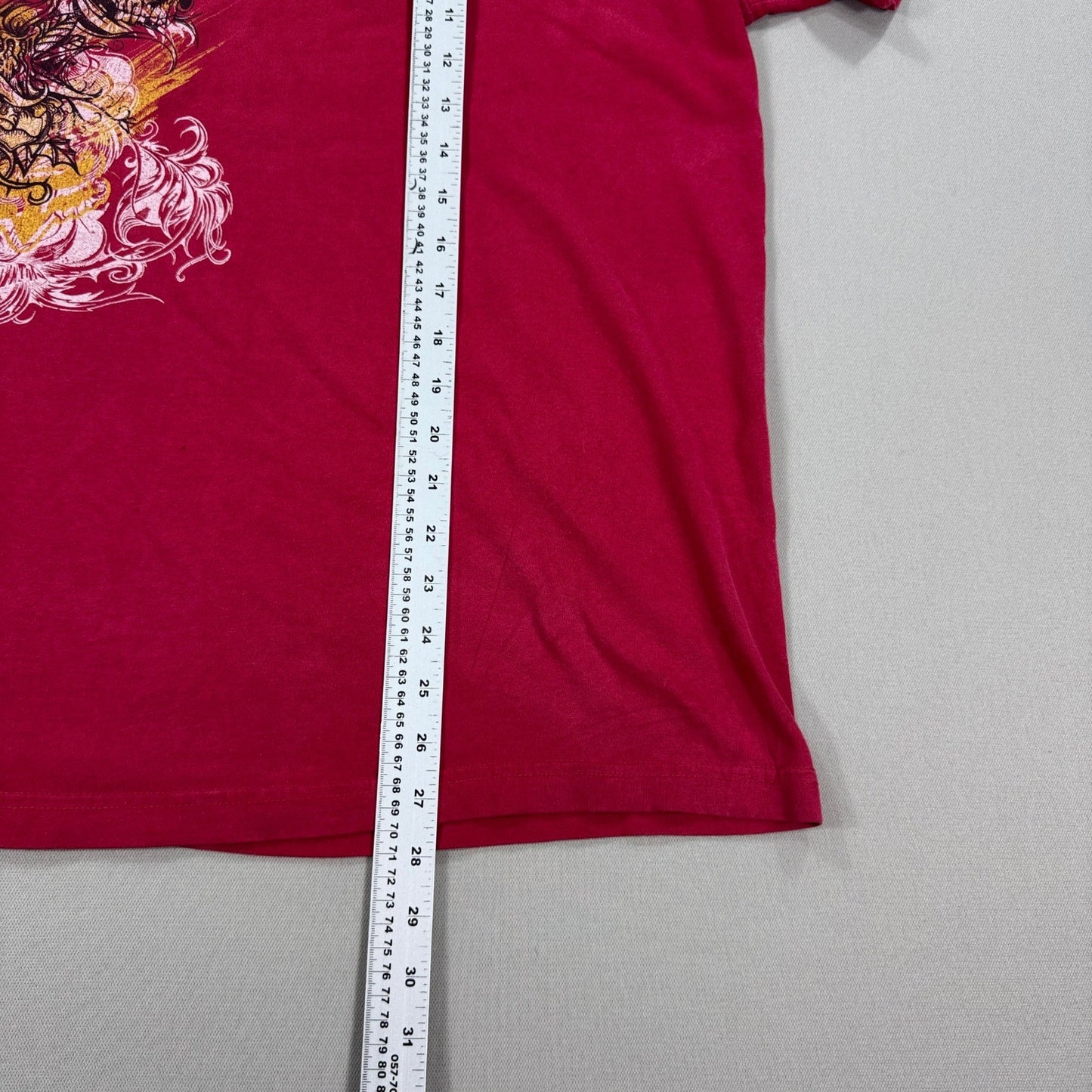 Vintage FOX Racing Graphic T-Shirt Skull Flames mens XL Red Short Sleeve Y2K