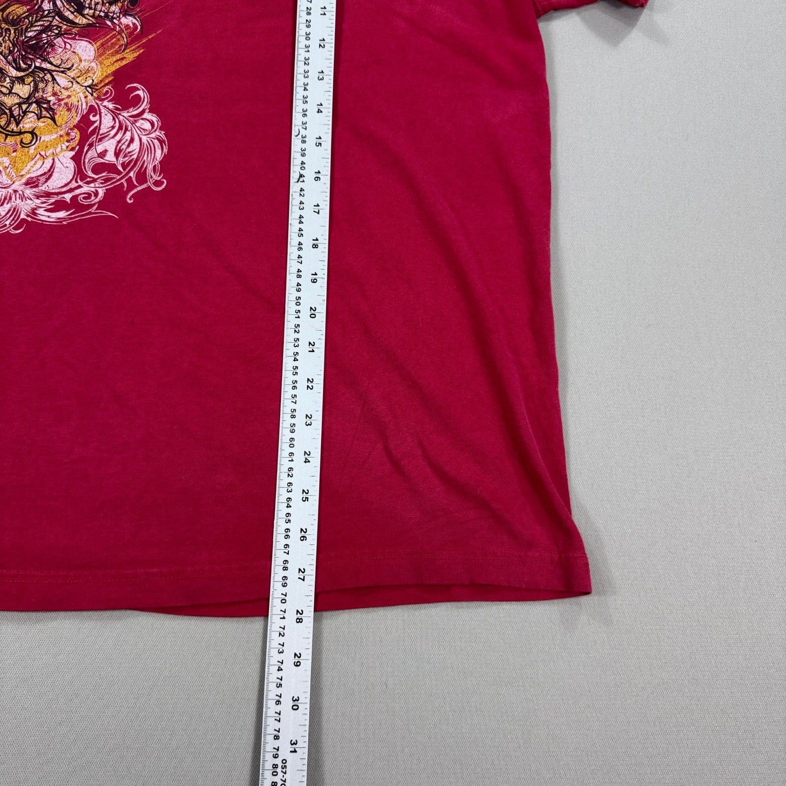 Vintage FOX Racing Graphic T-Shirt Skull Flames mens XL Red Short Sleeve Y2K