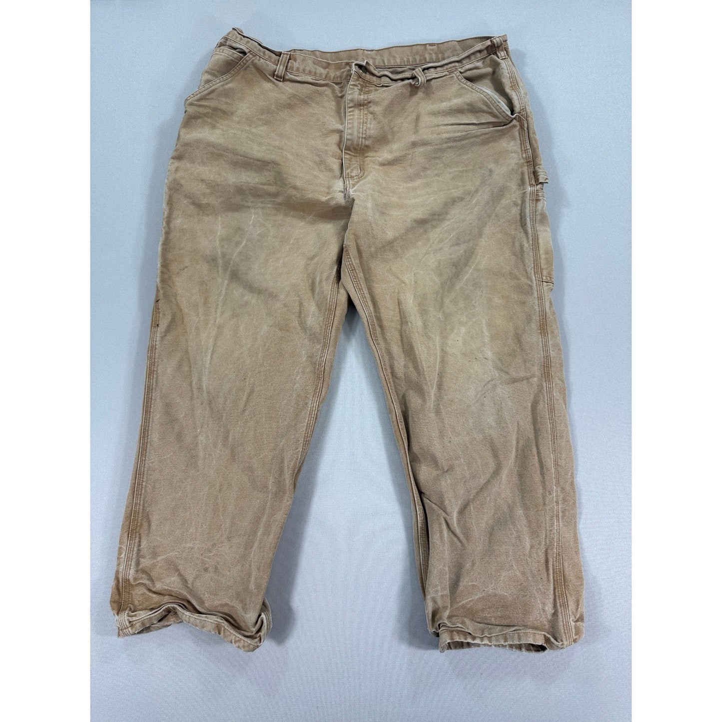 Carhartt B11 BRN Dungaree Fit Work Pants mens 42x30 Brown Distressed Carpenter