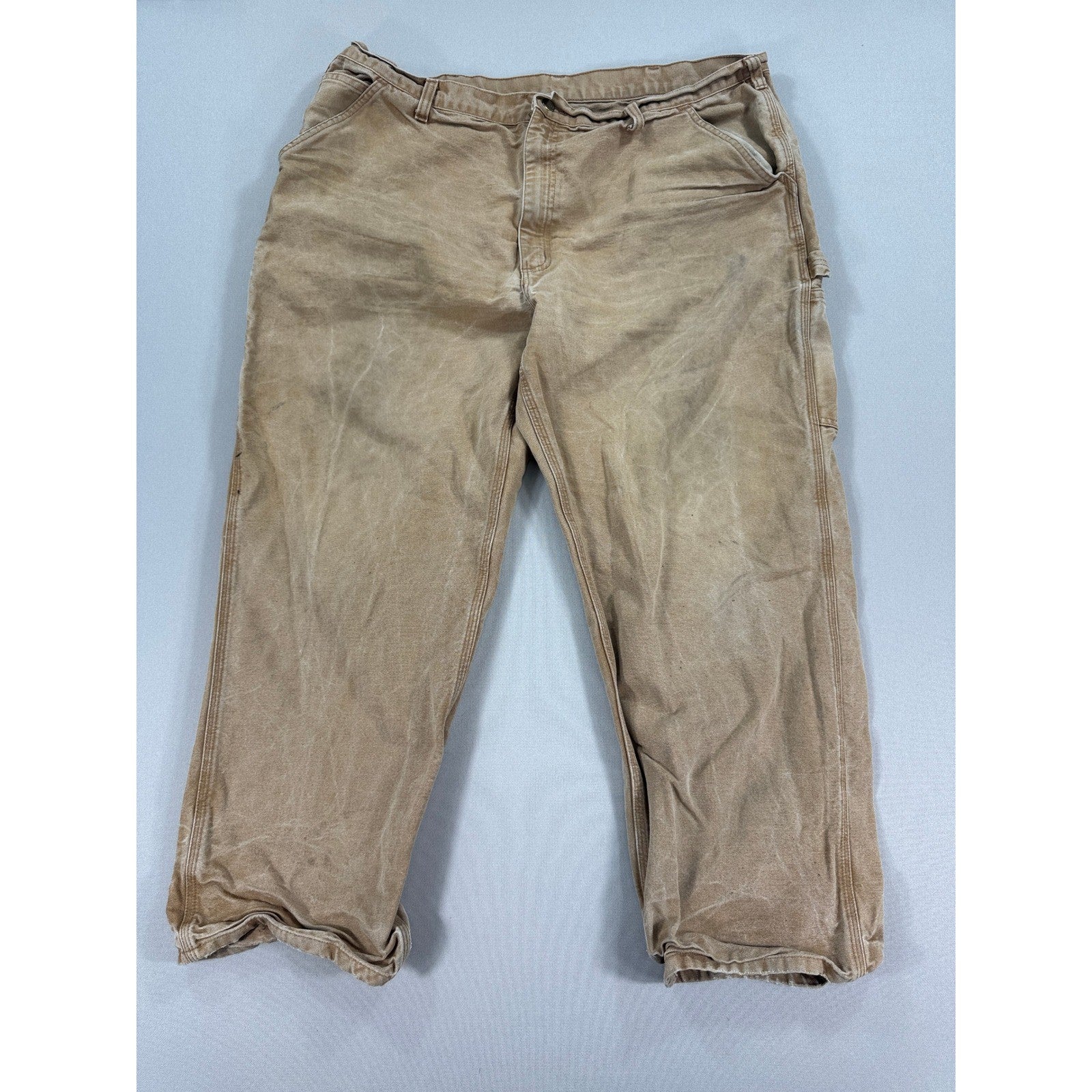 Carhartt B11 BRN Dungaree Fit Work Pants mens 42x30 Brown Distressed Carpenter