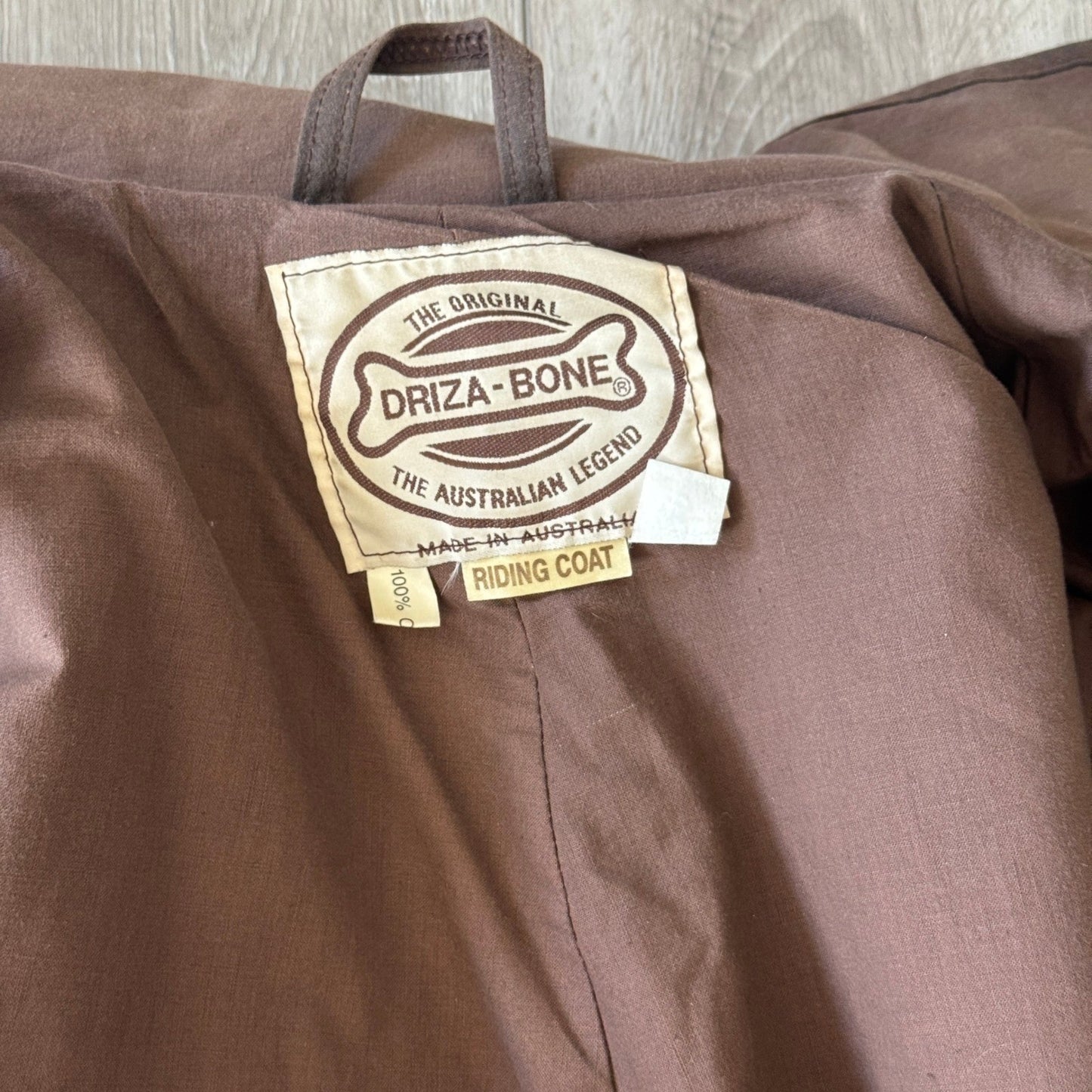 Vintage Driza-Bone Riding Coat Oilskin Australian mens Large Brown Waxed Cotton