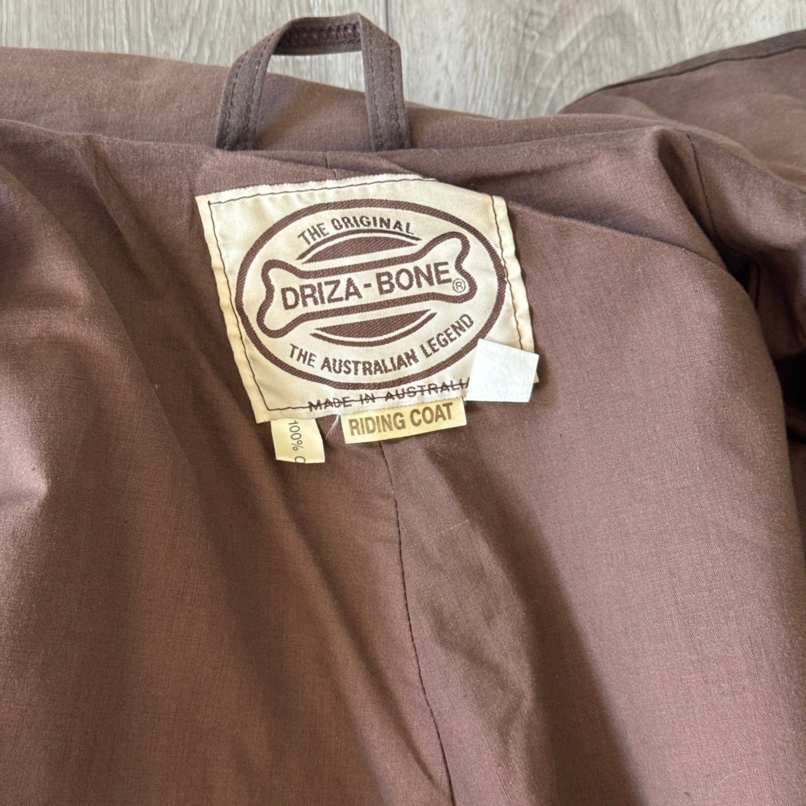 Vintage Driza-Bone Riding Coat Oilskin Australian mens Large Brown Waxed Cotton