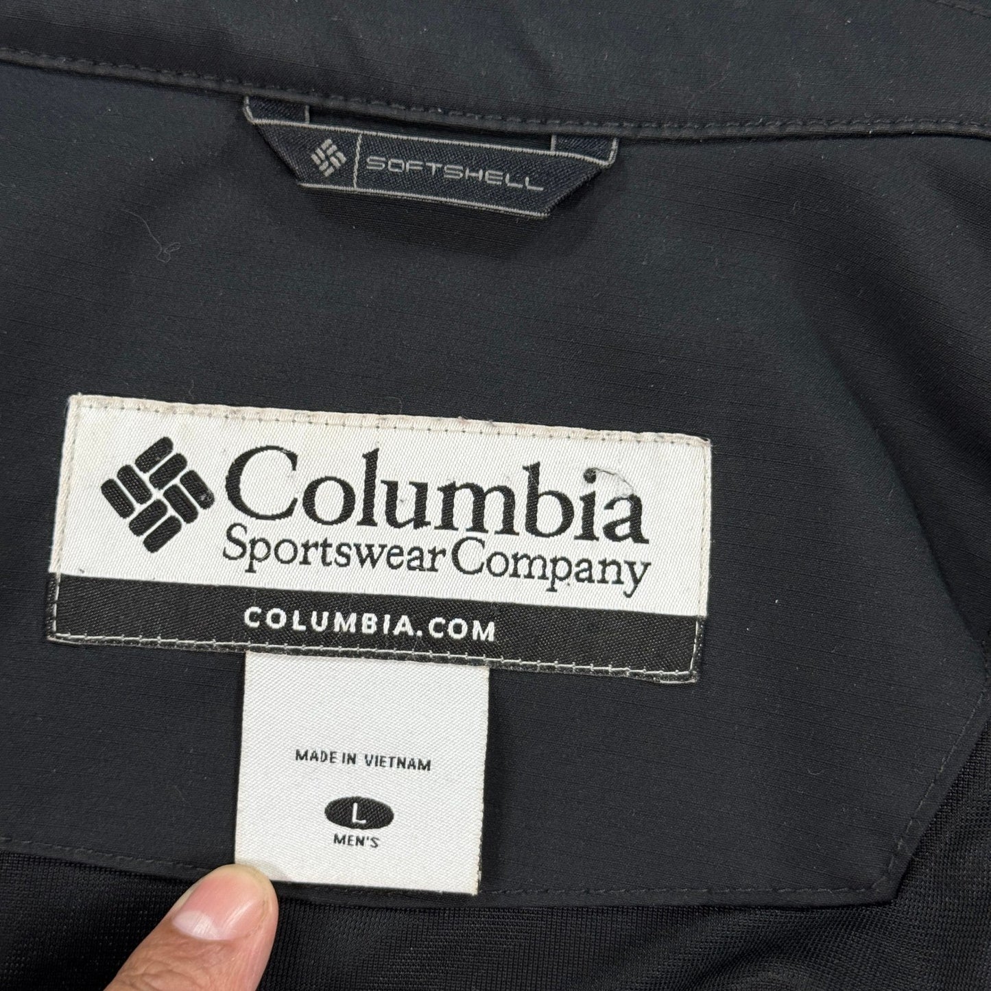 Columbia Ascender Bomber Jacket Full Zip mens Large Black Softshell Lightweight
