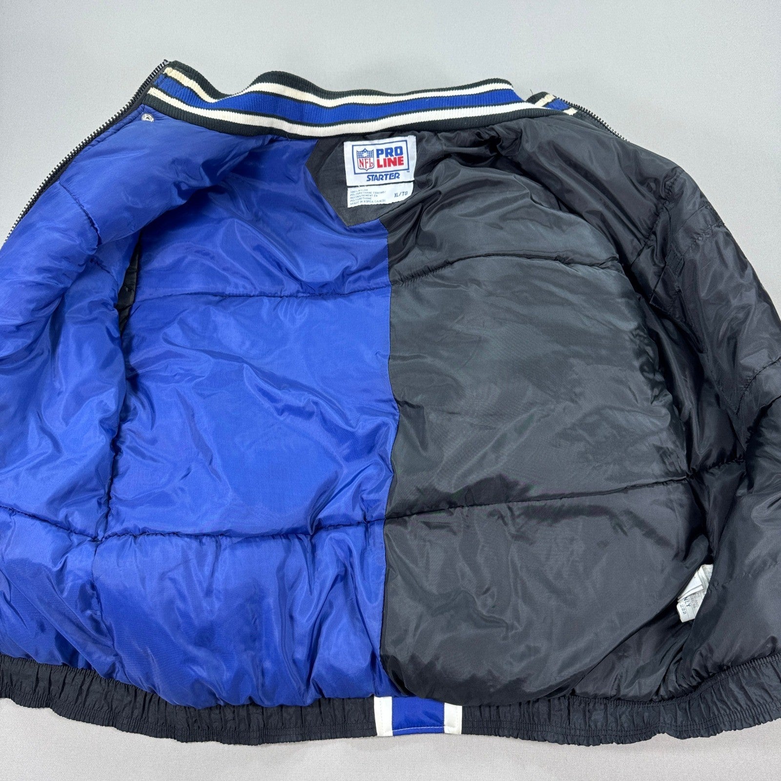 Vintage 90s Starter Jacket Pro Line Budweiser Superbowl XXXll 1998 mens XL
