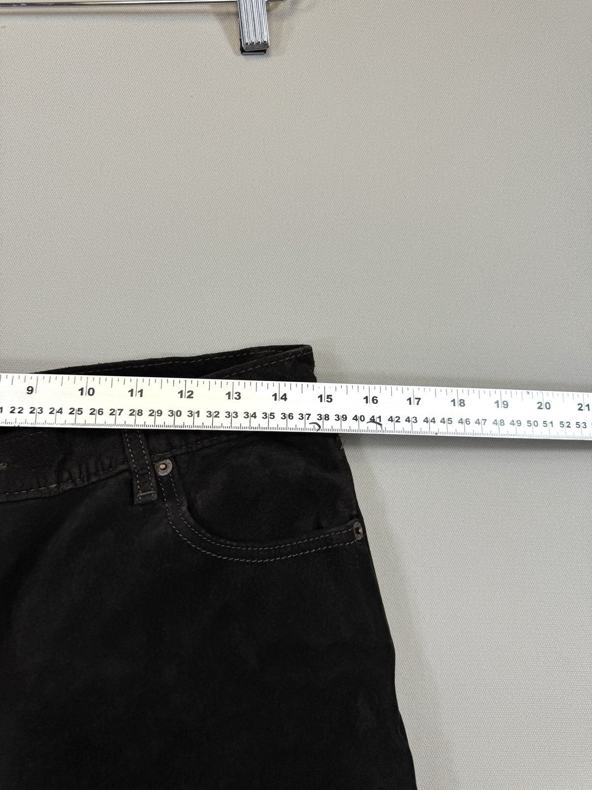 Skotts Suede Straight Leg 100% Leather mens Size 32 Black Denim Made In Canada