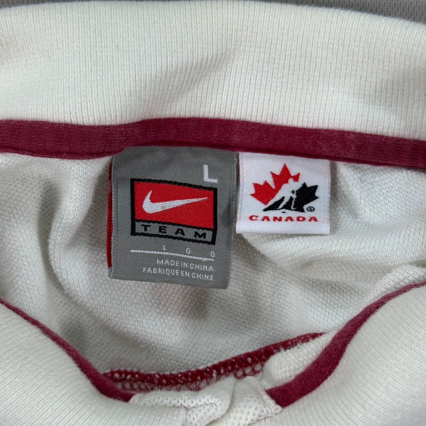 VTG Nike Team Canada Olympic Rugby Polo Shirt Long Sleeve Mens Large