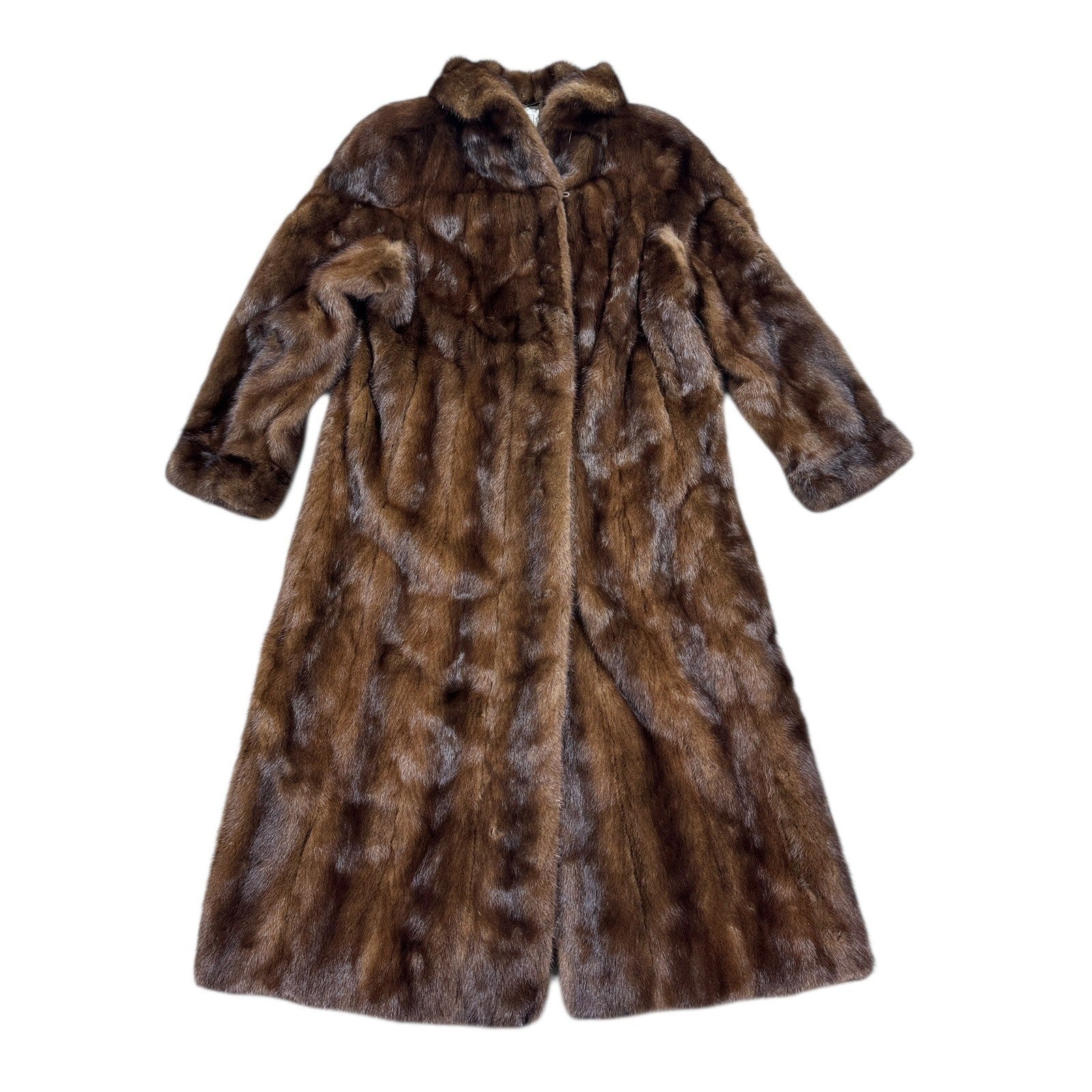 Vintage Hudsons Bay Company Mink Fur Coat Full Length Womens Brown
