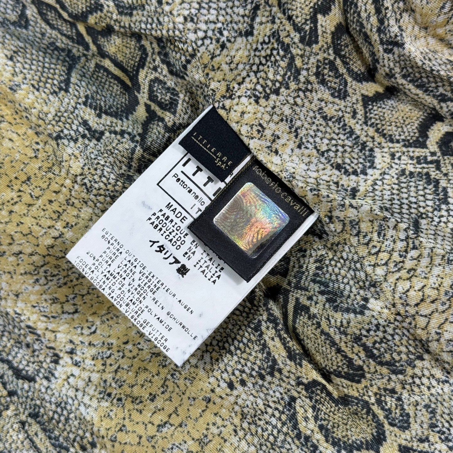 Roberto Cavalli Virgin Wool Long Coat Womens Sz 40 Lined Snap Buttons Authentic