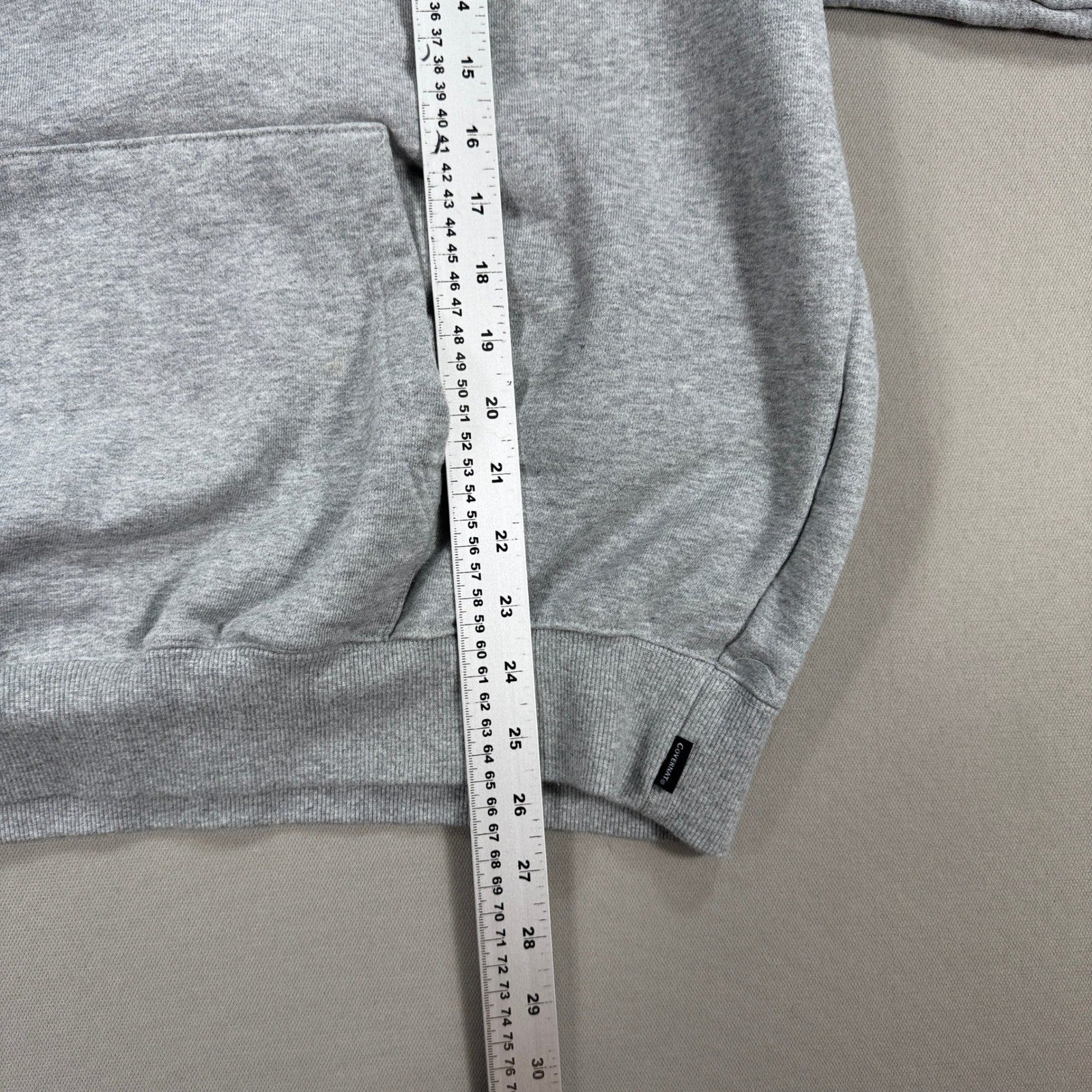 Covernat Authentic Hoodie Oversized Fleece mens Large Gray Sweatshirt Spell Out