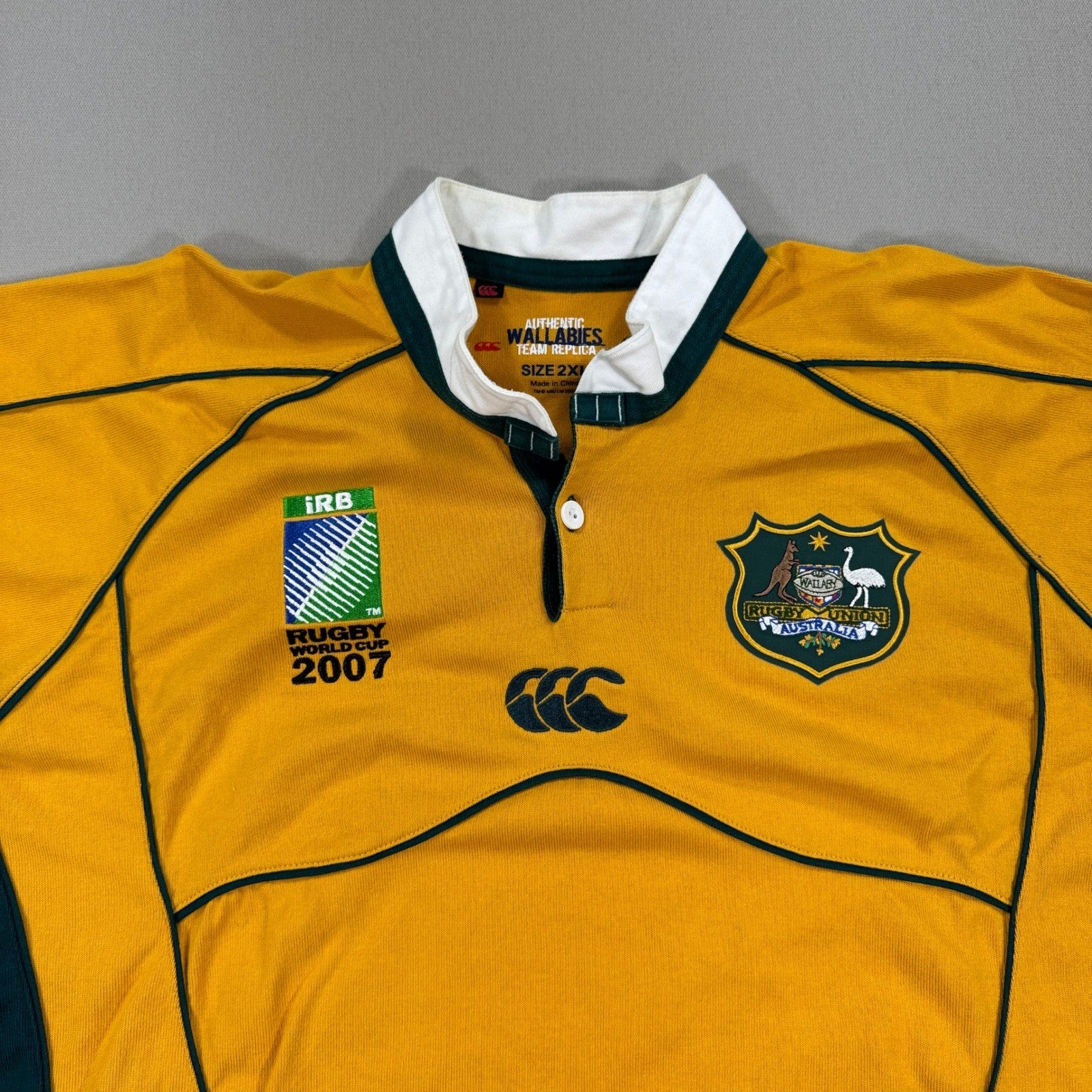 Australia Wallabies Jersey 2007 Rugby World Cup Home Jersey Canterbury Mens 2XL