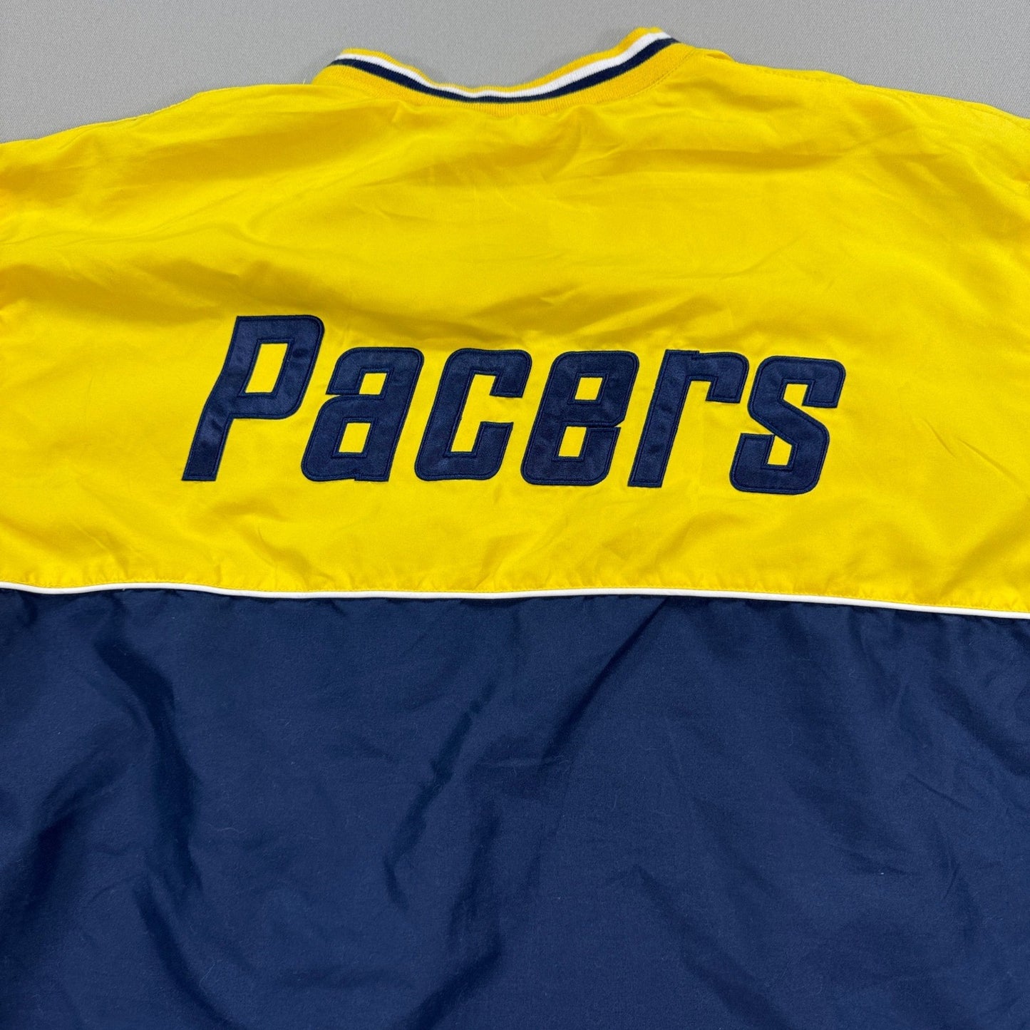 Vintage NBA Indiana Pacers Pullover Windbreaker Jacket mens XXL Yellow Blue