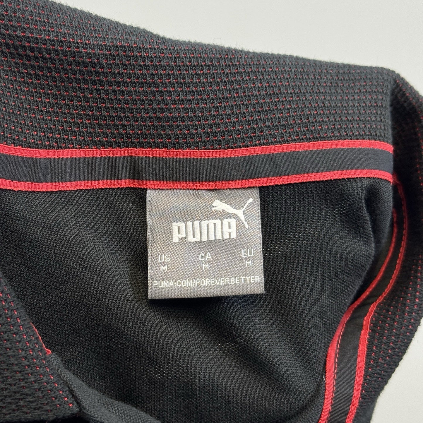 Puma Scuderia Ferrari Race Polo Shirt mens Medium Black Regular Fit Collared