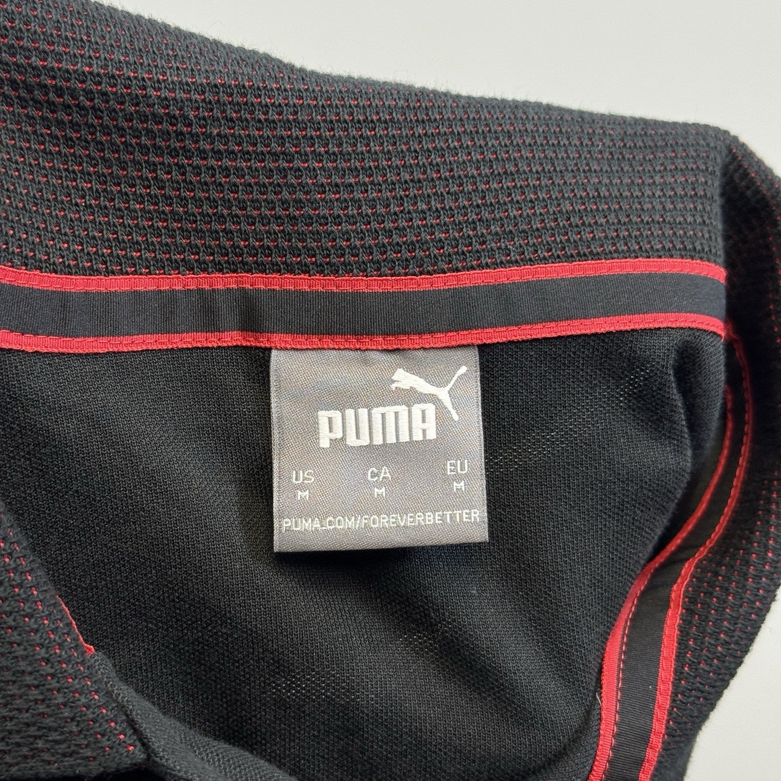 Puma Scuderia Ferrari Race Polo Shirt mens Medium Black Regular Fit Collared