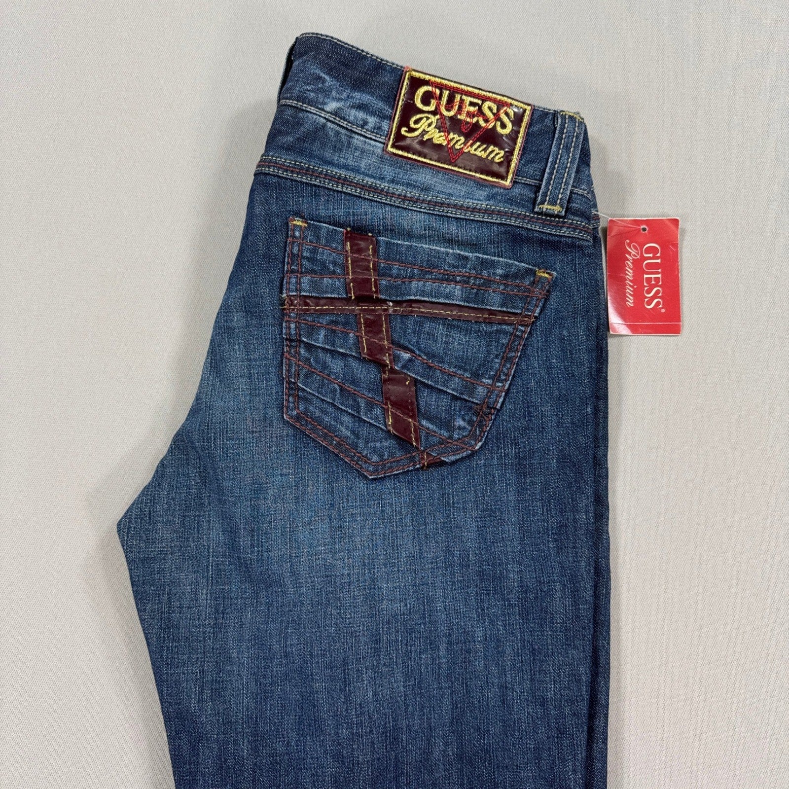 NWT Guess Premium Denim Jeans Womens Size 30 Low Wasted Flared Leg