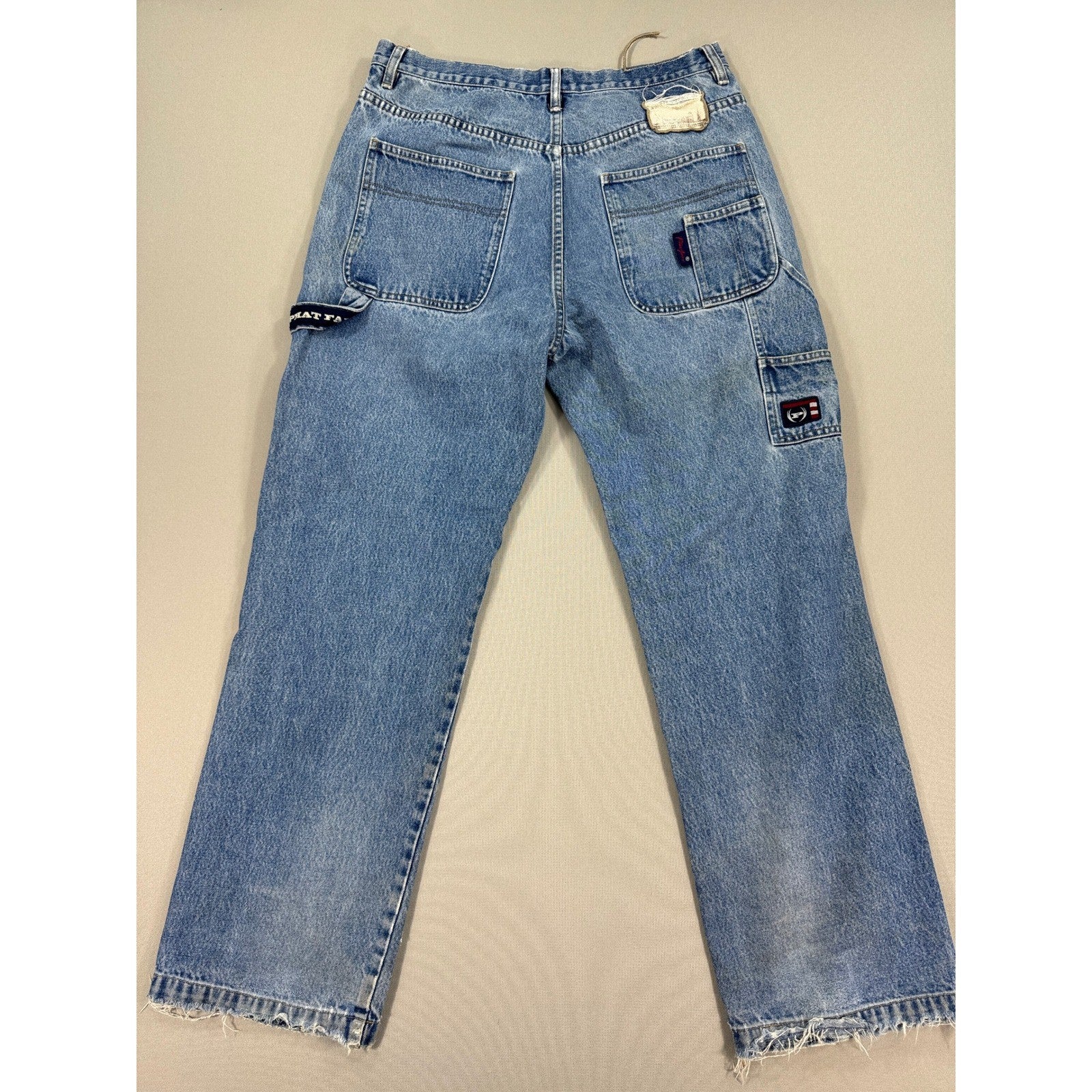 2 Pairs Vintage PHAT FARM Carpenter Jeans mens 34x33/34x34 Light Wash Denim Y2K