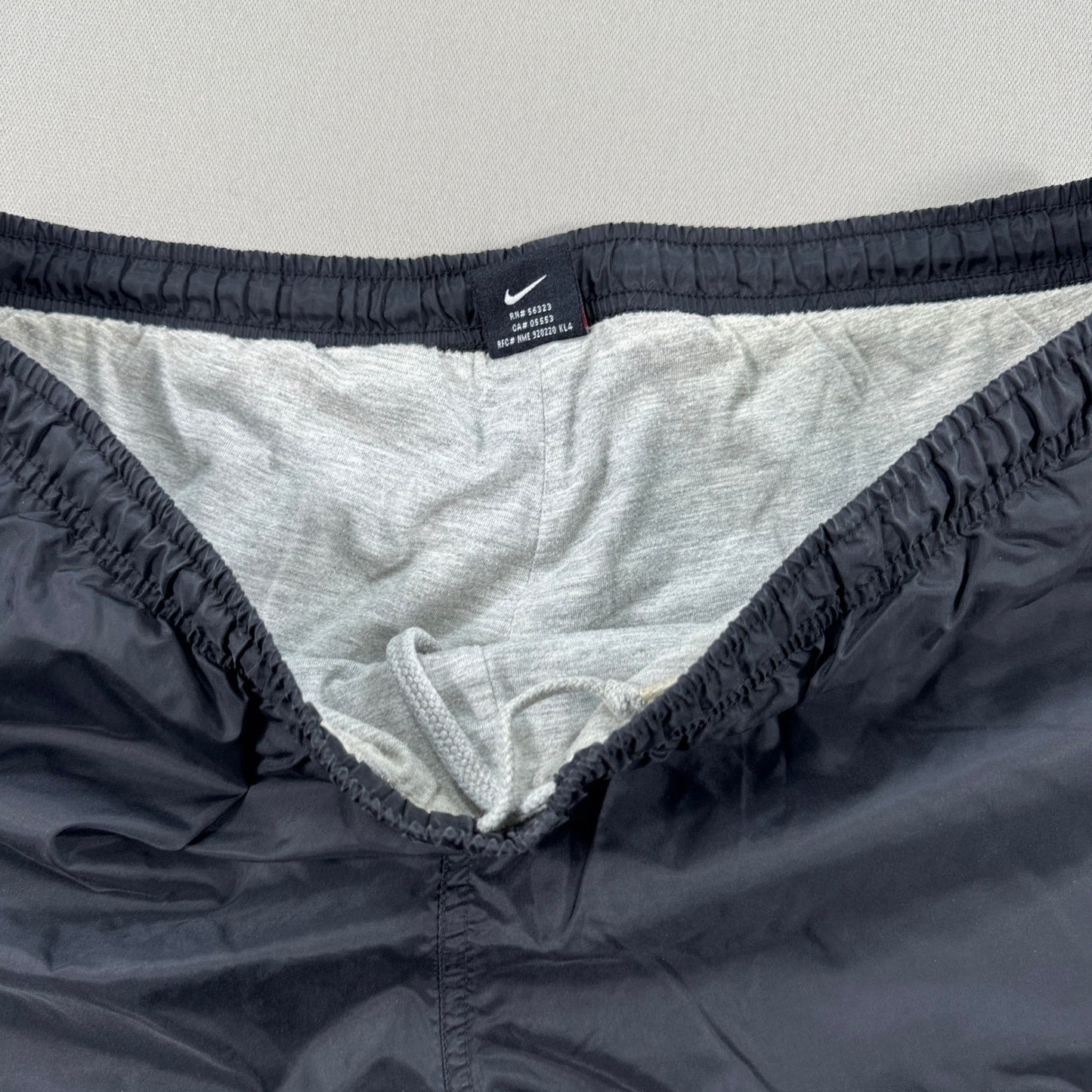 VTG Nike Track Pants Men's Large Black Zip Ankle Pockets Drawstring Windbreaker