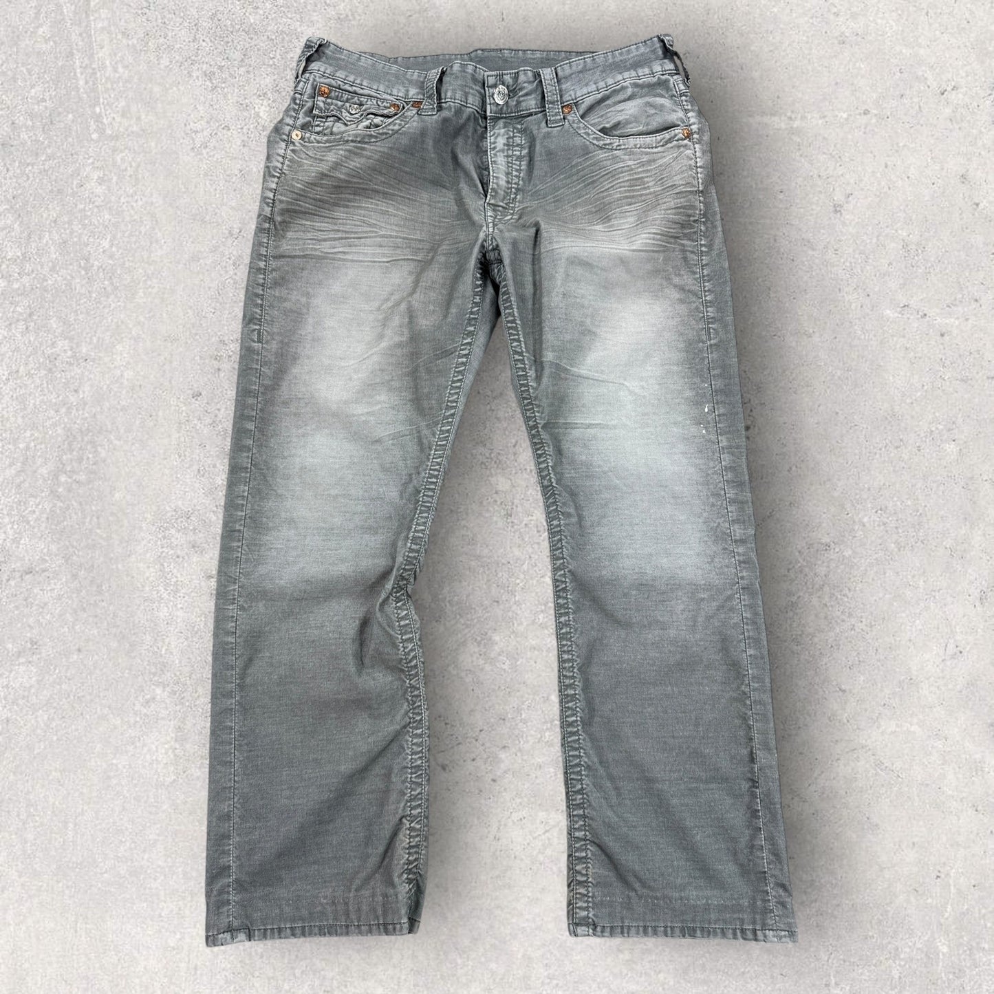 True Religion Ricky Jeans Men's Size 36 Gray Relaxed Fit