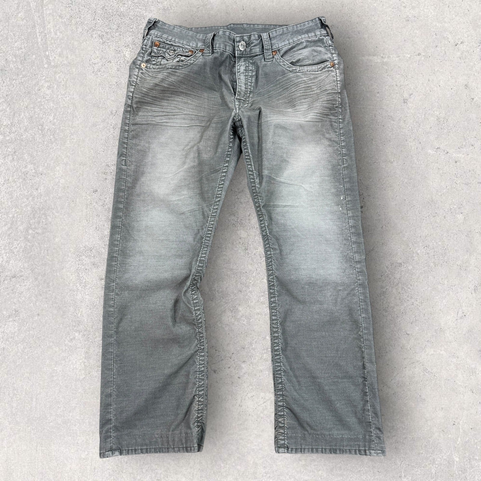 True Religion Ricky Jeans Men's Size 36 Gray Relaxed Fit