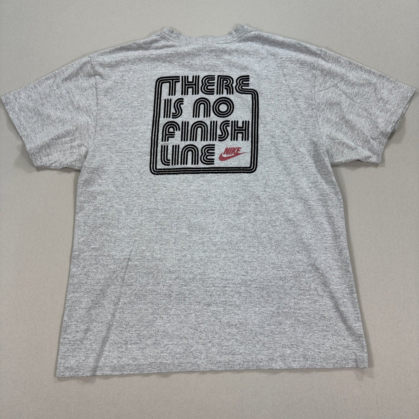 Vintage Nike There Is No Finish Line T-Shirt Mens Medium Gray Made In Canada Y2K