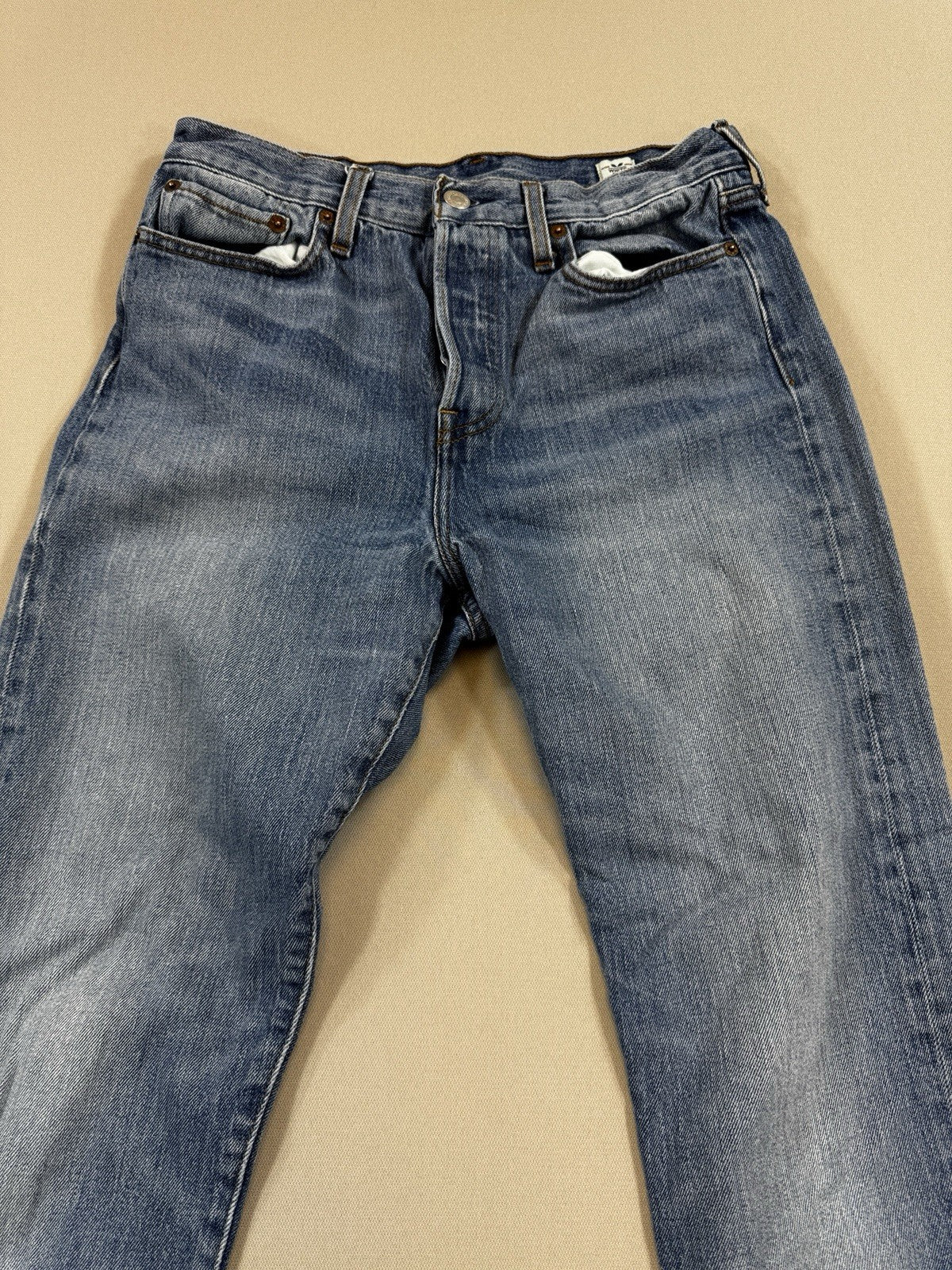 Levi's White Oak Cone Denim 501 Jeans mens 29x26 Cut Off Button Fly