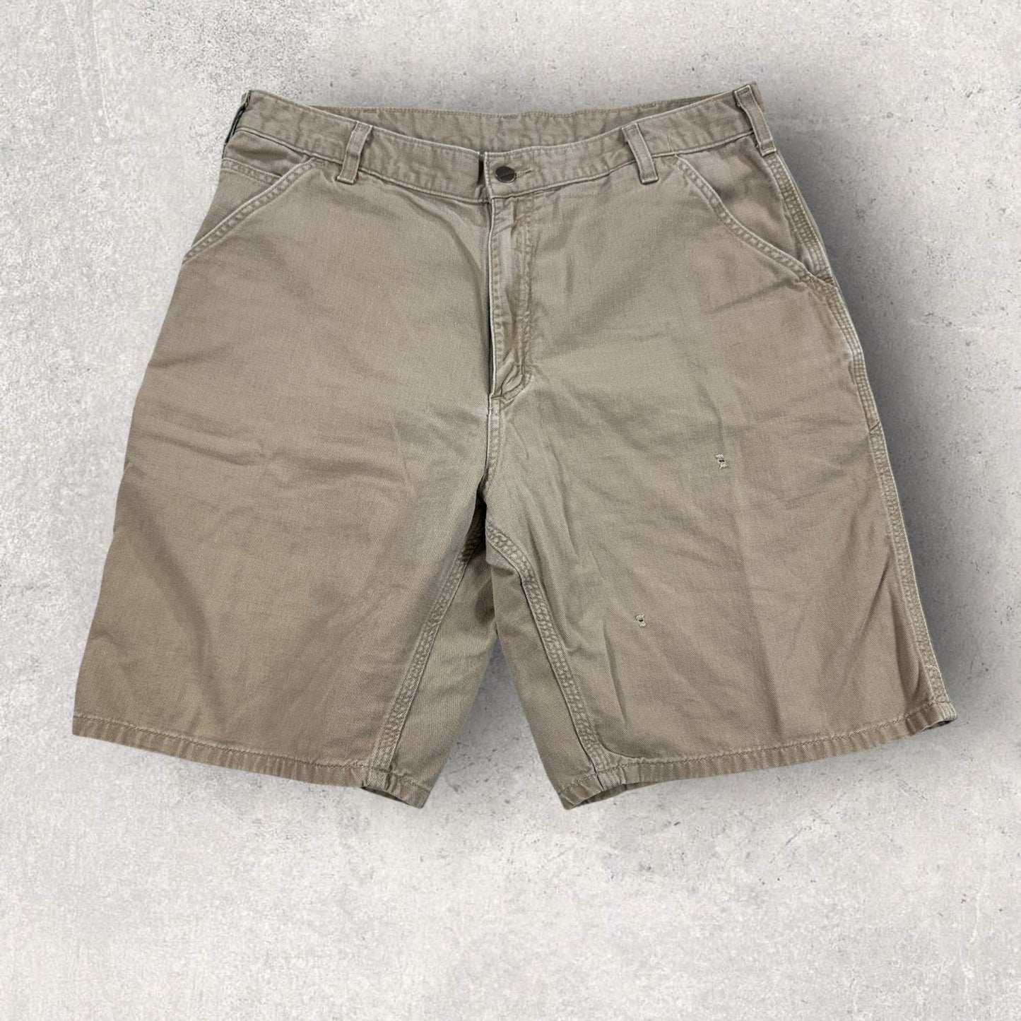 Carhartt B283 Carpenter Shorts Mens Size 36 Brown Canvas Duck Original Fit Heavy