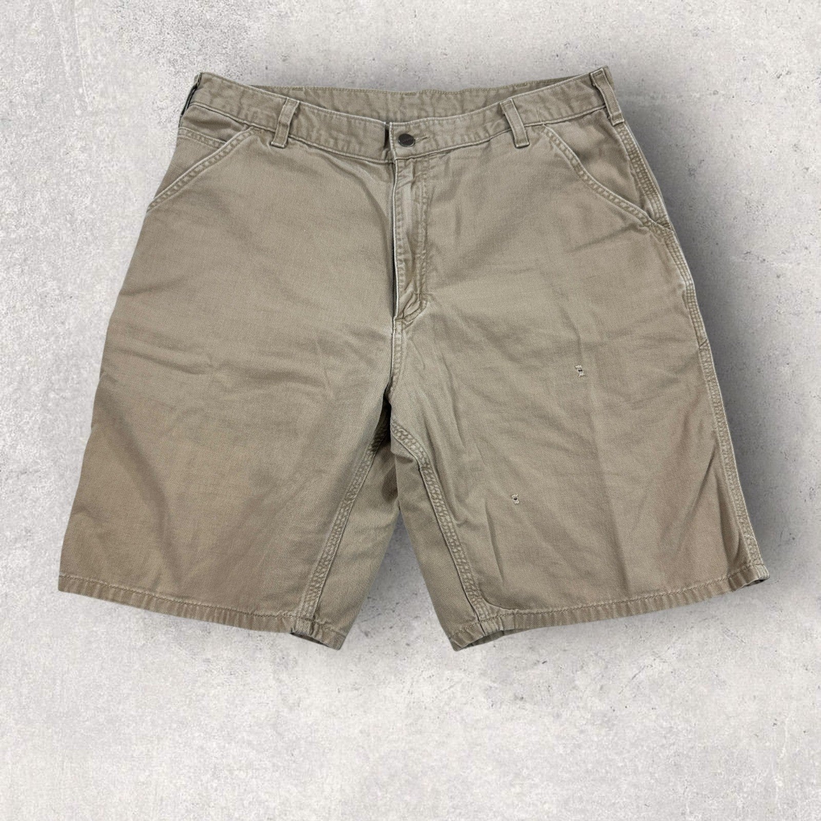 Carhartt B283 Carpenter Shorts Mens Size 36 Brown Canvas Duck Original Fit Heavy