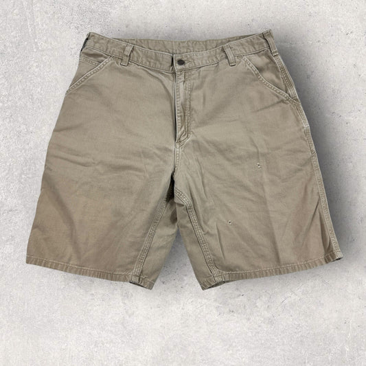 Carhartt B283 Carpenter Shorts Mens Size 36 Brown Canvas Duck Original Fit Heavy