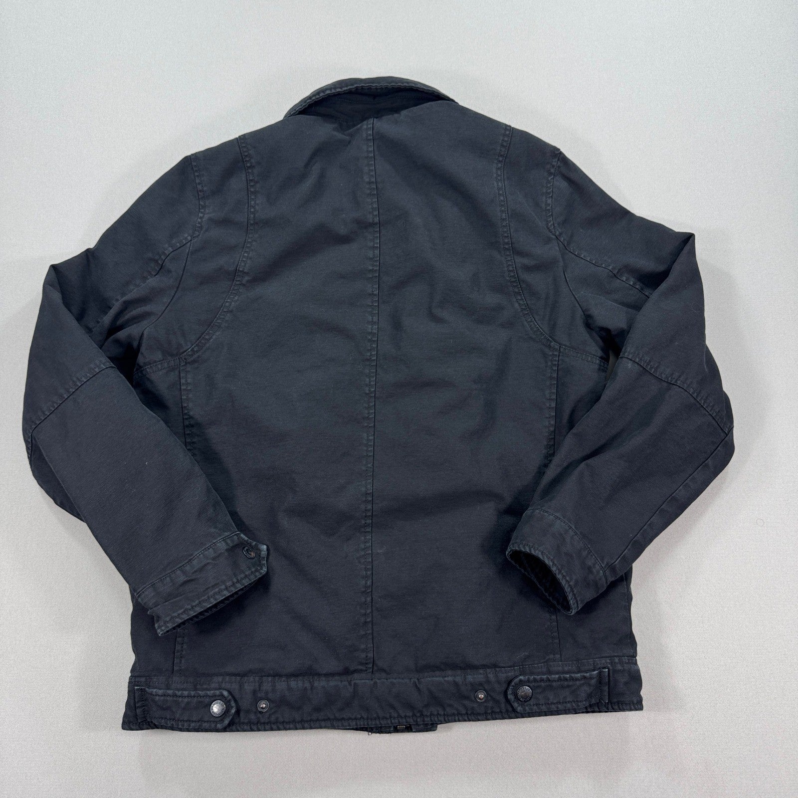 Levi's Washed Cotton Trucker Jacket Quilted Lined mens Small Black Button Down