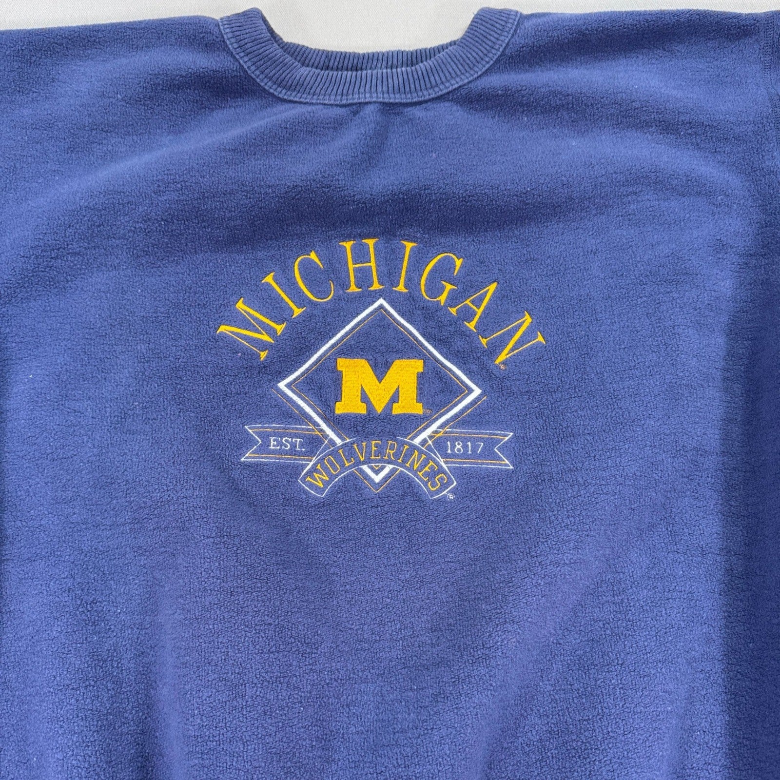 Vintage Michigan Wolverines Sweatshirt Bulletin mens XL Pullover Crewneck Blue