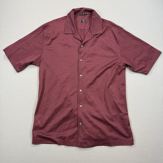 VTG Nike Tiger Woods Collection Shirt Mens XL Burgundy Button Up Performance Y2K