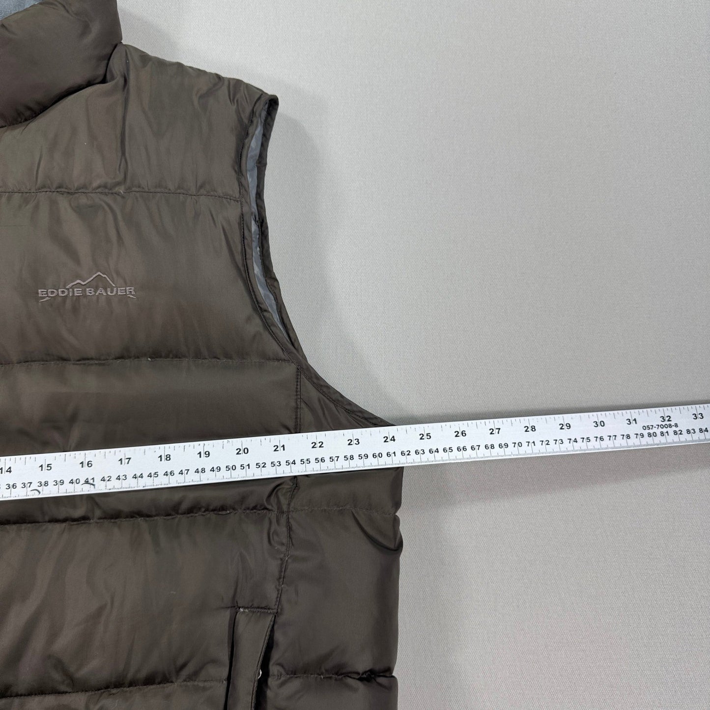 Eddie Bauer Goose Down Puffer Jacket mens Large Full Zip Premium Vest Quilted