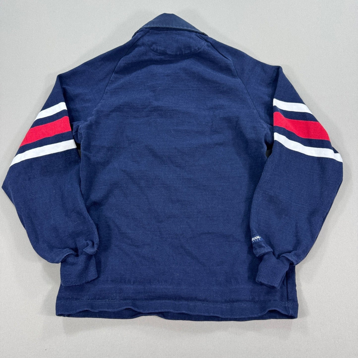 VTG Barbarian Rugby Wear Saint Andre Polo Shirt mens Small Blue Made In Canada