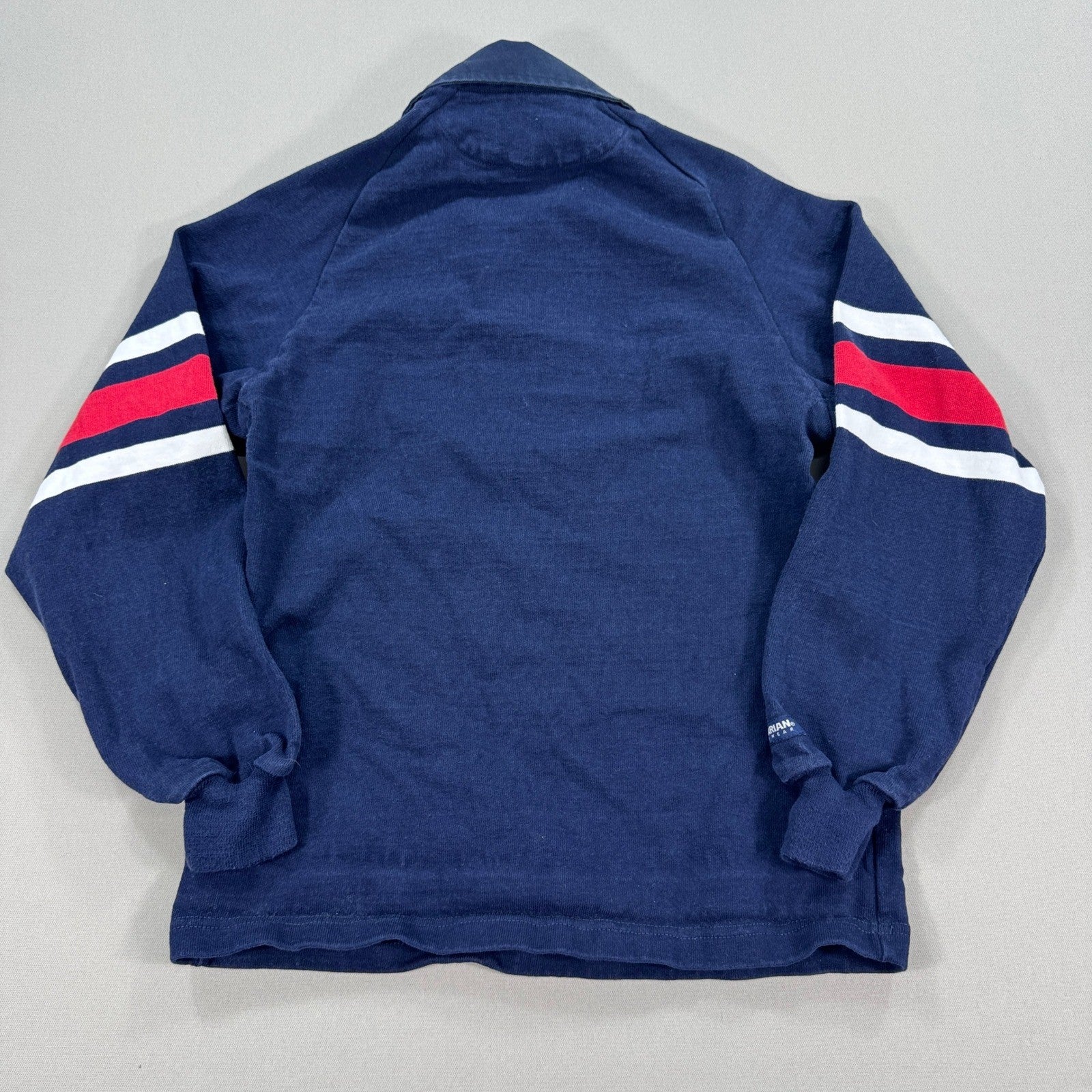 VTG Barbarian Rugby Wear Saint Andre Polo Shirt mens Small Blue Made In Canada