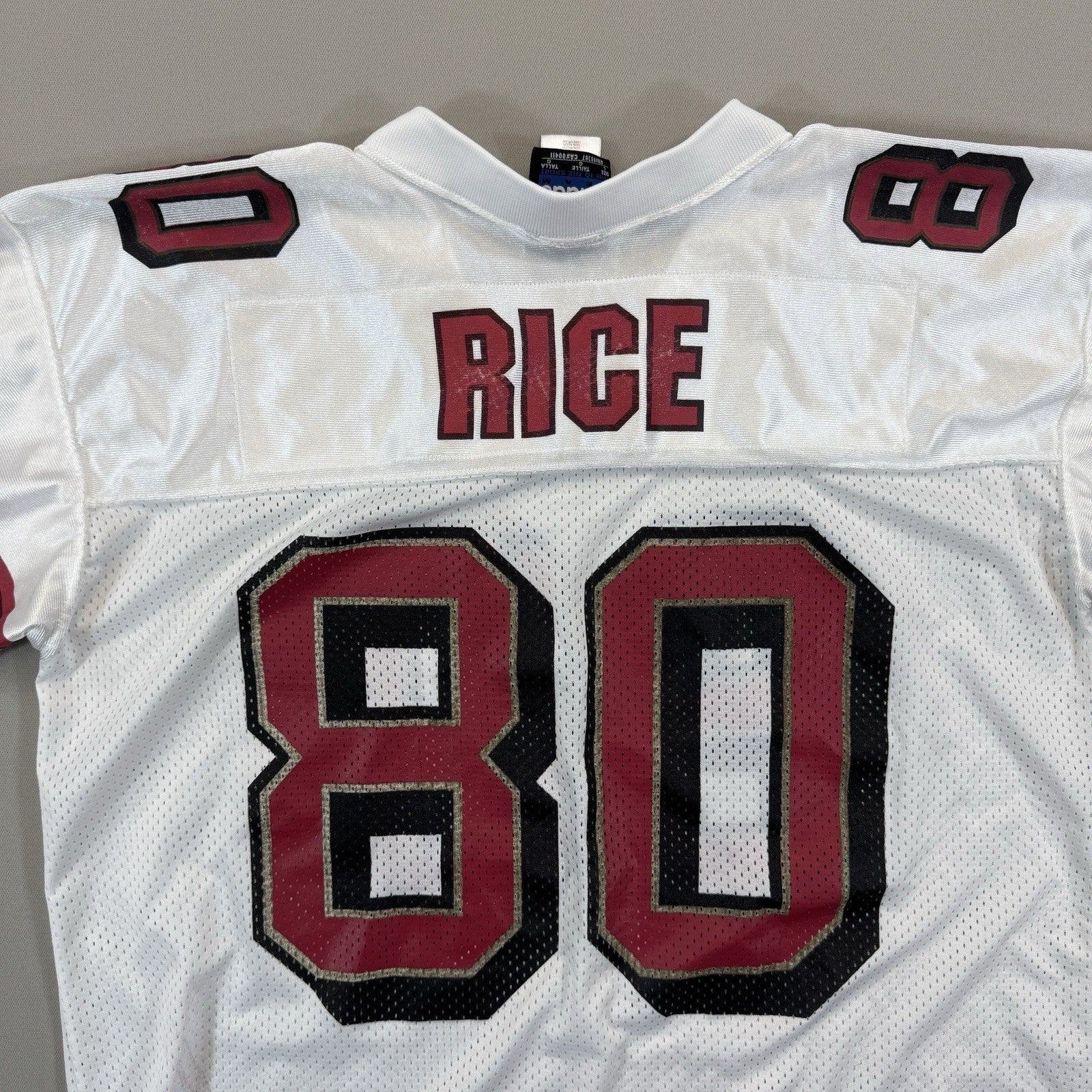 Vintage 90s Adidas Jerry Rice SF 49ers Jersey mens Large White Made In Canada