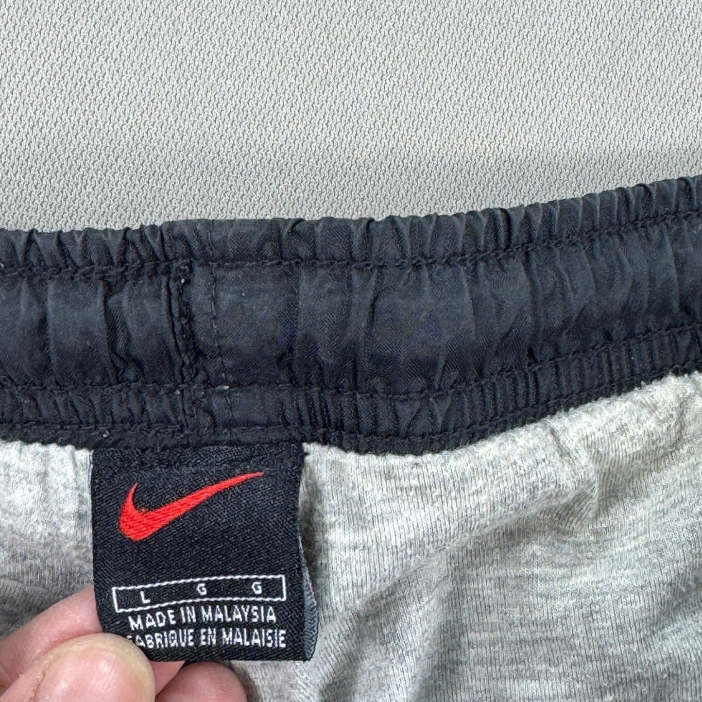 VTG Nike Track Pants Men's Large Black Zip Ankle Pockets Drawstring Windbreaker