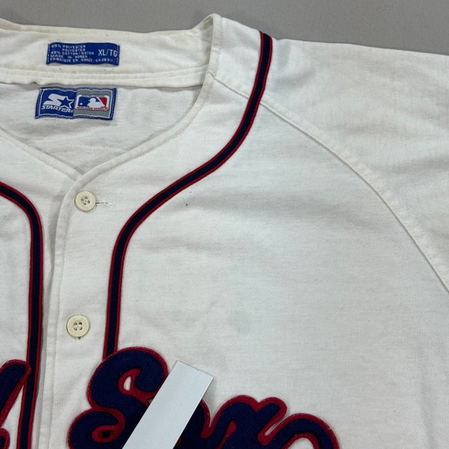 Vintage Starter Boston Red Sox Jersey MLB Baseball Home mens XL White Tailsweep