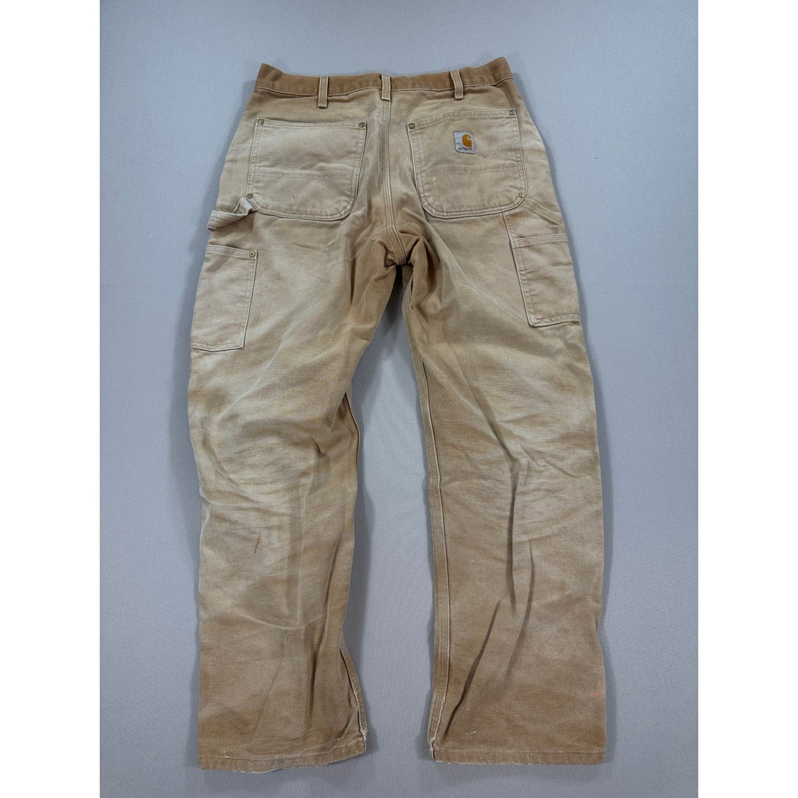 VTG Carhartt Double Knee Pants Helmets To Hardhats Mens 32x30 Brown B01-BRN