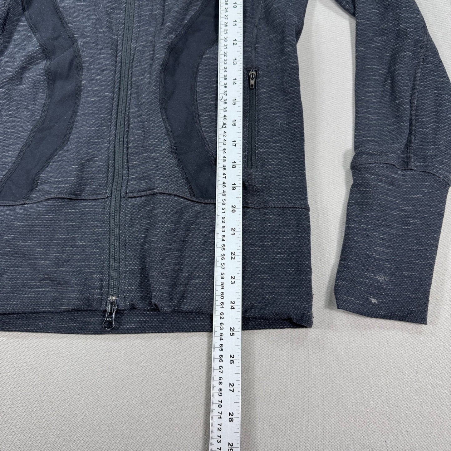 Lululemon Define Jacket Womens Size 6 Gray Black Thumbhole Full Zip Mock Neck