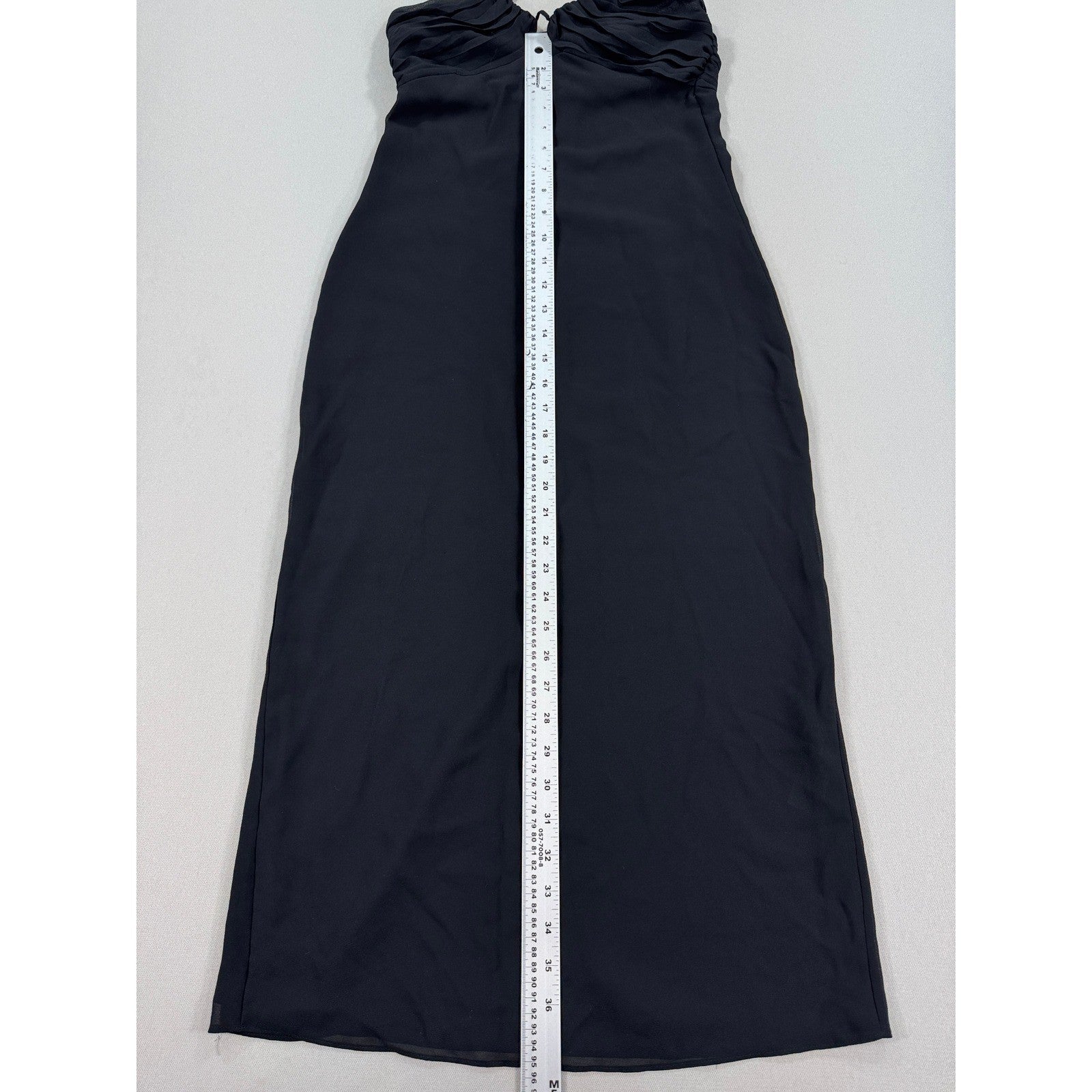Zara Maxi Dress Womens XS Black Sleeveless Spaghetti Strap Halter Neck Bodycon