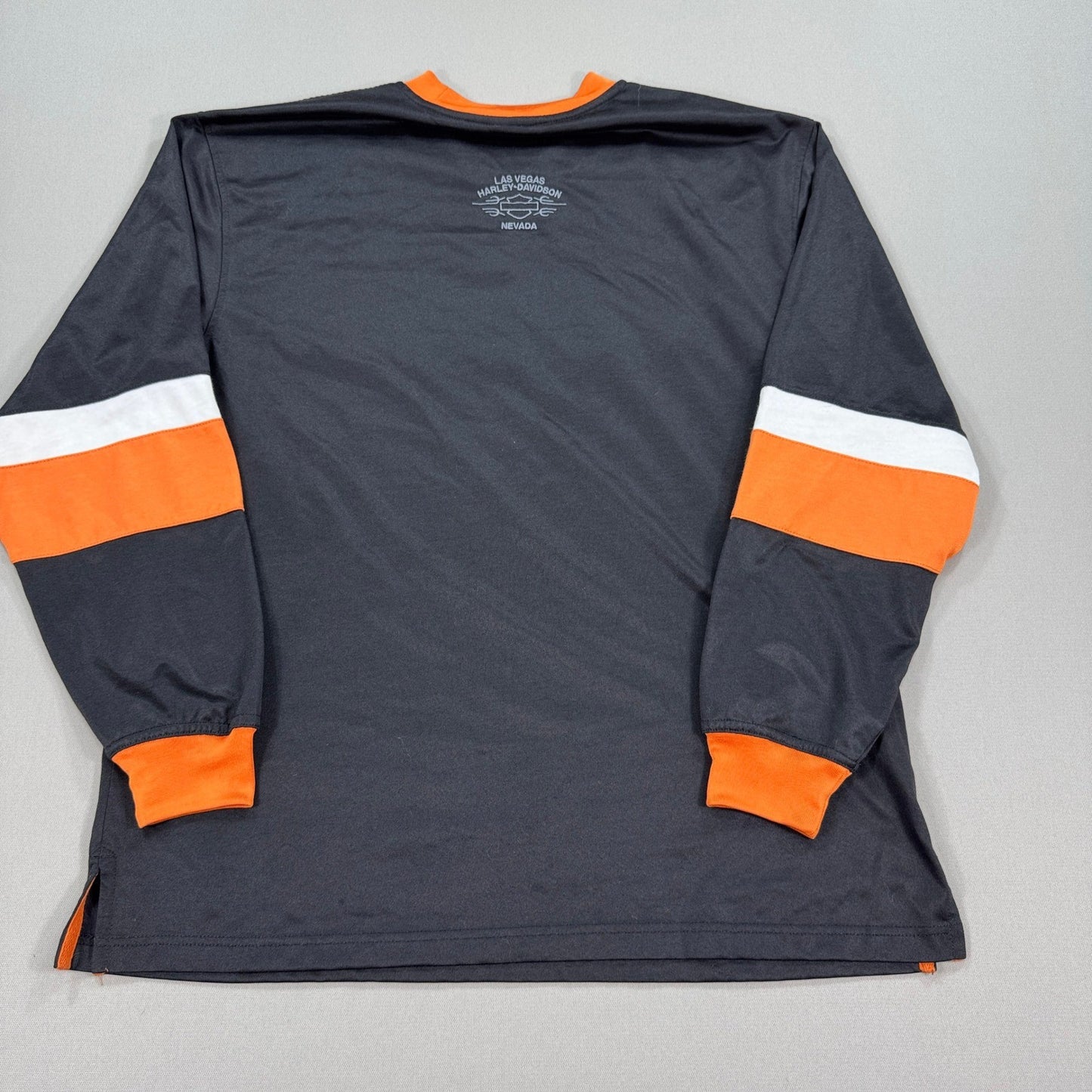 Harley Davidson Embroidered Biker Shirt mens Large Las Vegas Nevada Y2K