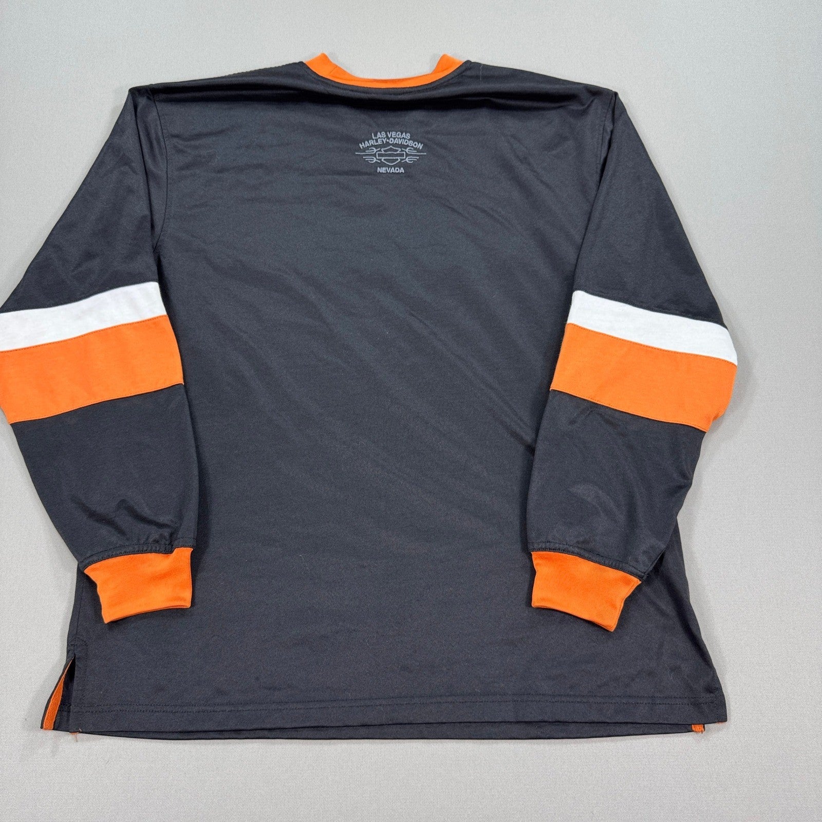 Harley Davidson Embroidered Biker Shirt mens Large Las Vegas Nevada Y2K